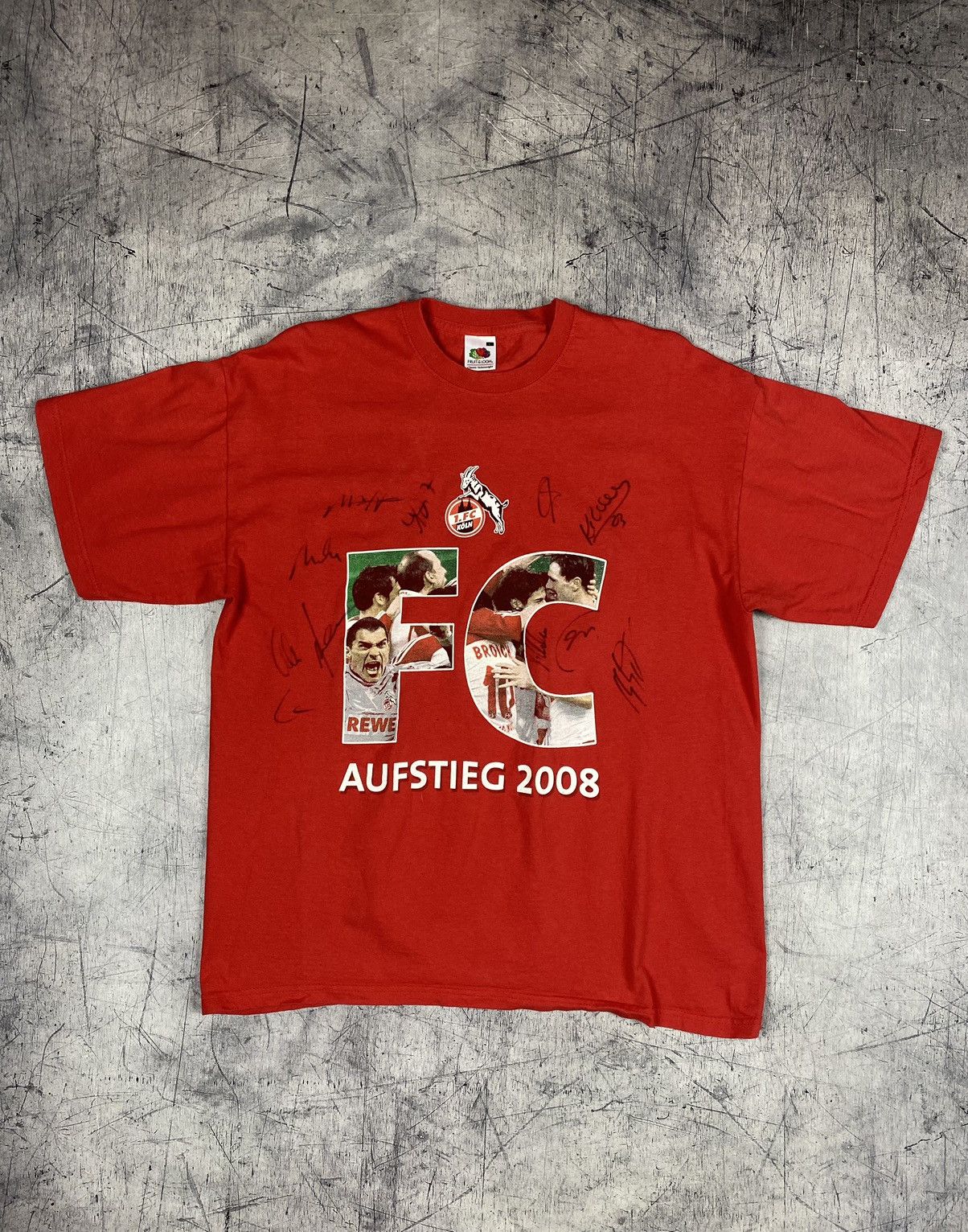 Vintage Vintage 1.FC Köln Aufstieg 2008 Autograph Tee T Shirt Size US L / EU 52-54 / 3 - 2 Thumbnail