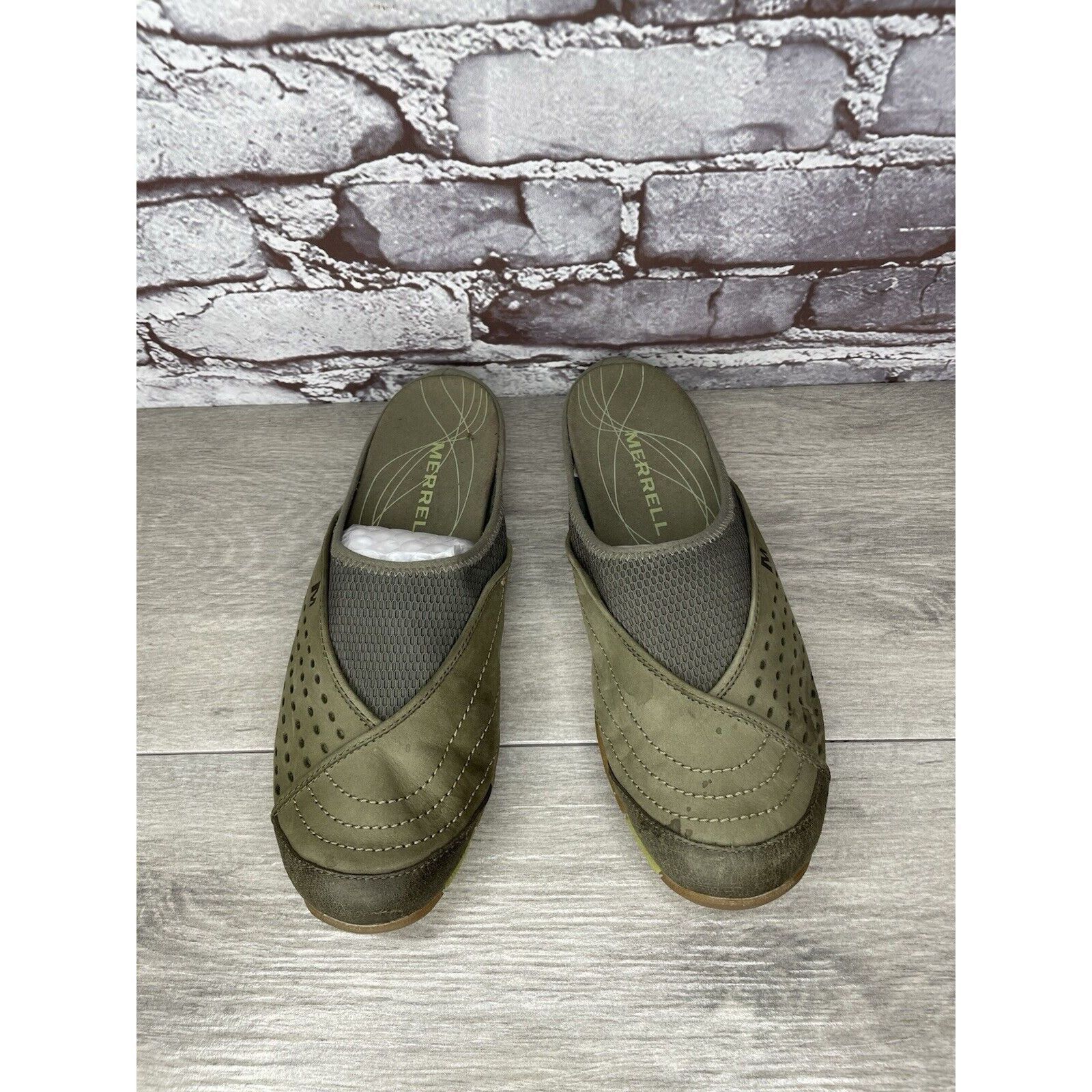 Merrell Merrell Rumba Moss Green Suede Leather Stretch Mesh Shoes Wo Size US 8 / IT 38 - 2 Thumbnail