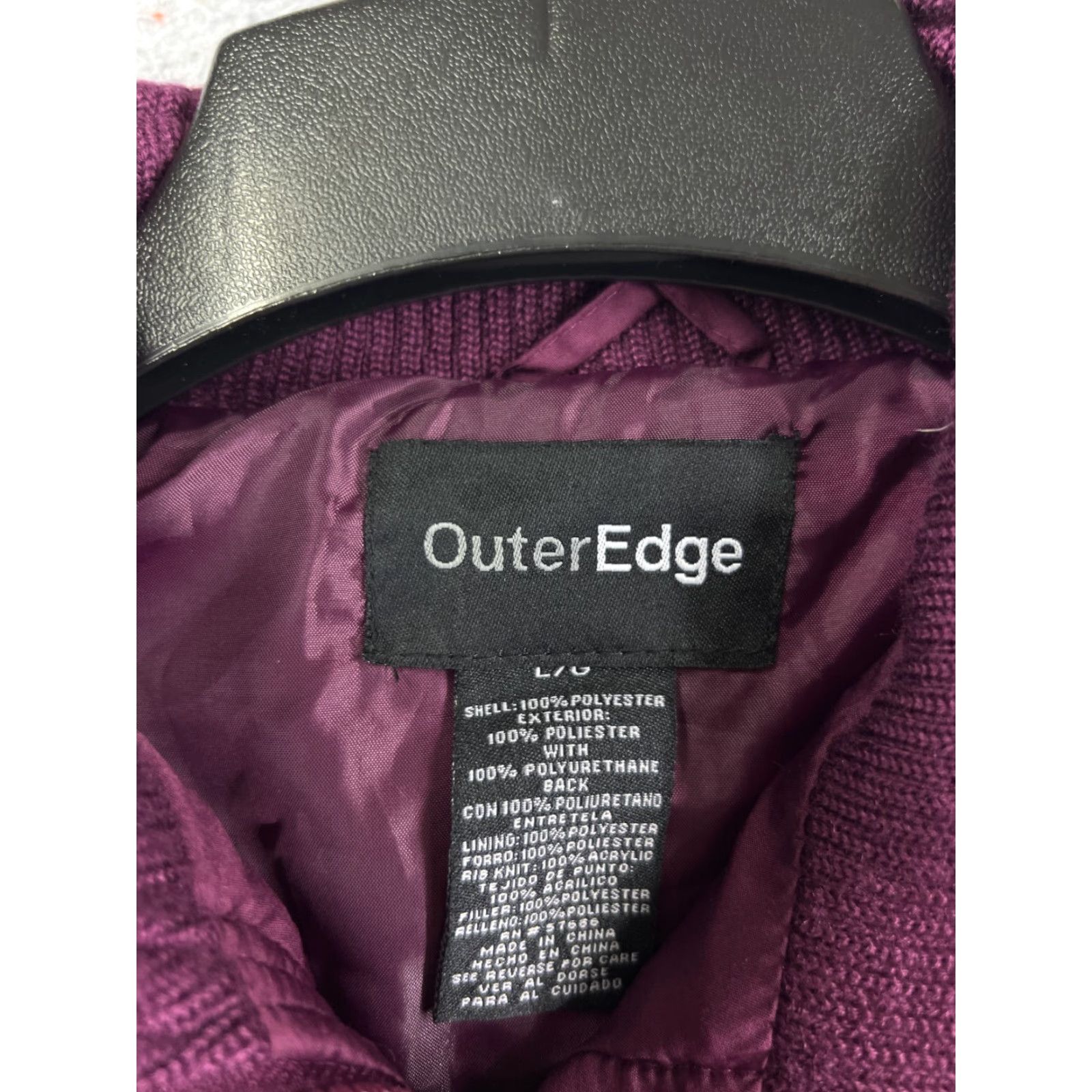 Vintage Outer Edge Vest Women L Red 100% Polyester Insulated Mock Neck Zip Pocket Zipper Quilted - Casual, Travel, Workwear Mens? Size L / US 10 / IT 46 - 3 Thumbnail