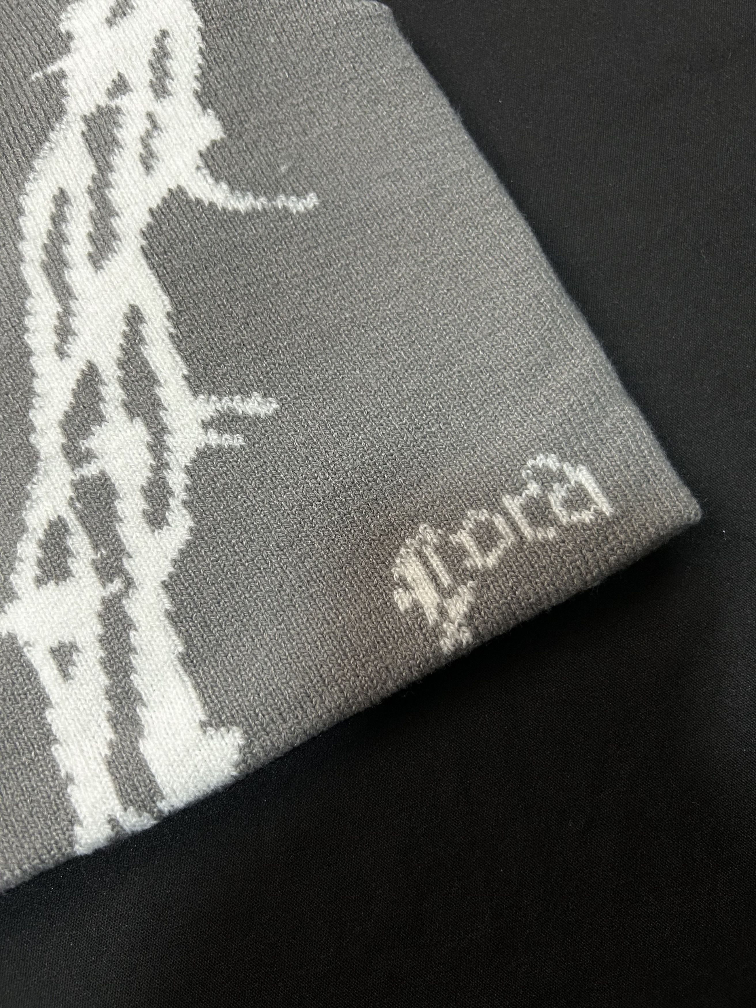 Japanese Brand Rare Barbed Wire Graphic Graphic No Cuff Knit Gray Beanie Size ONE SIZE - 4 Thumbnail