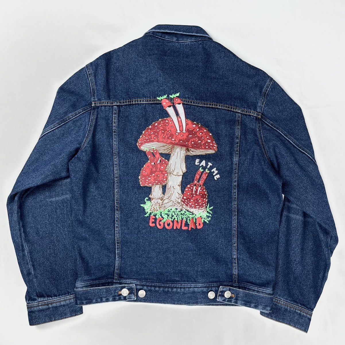 image of Designer Egonlab Wonderland-Eat Me Denim Jacket 23Ss in Blue, Men's (Size Medium)