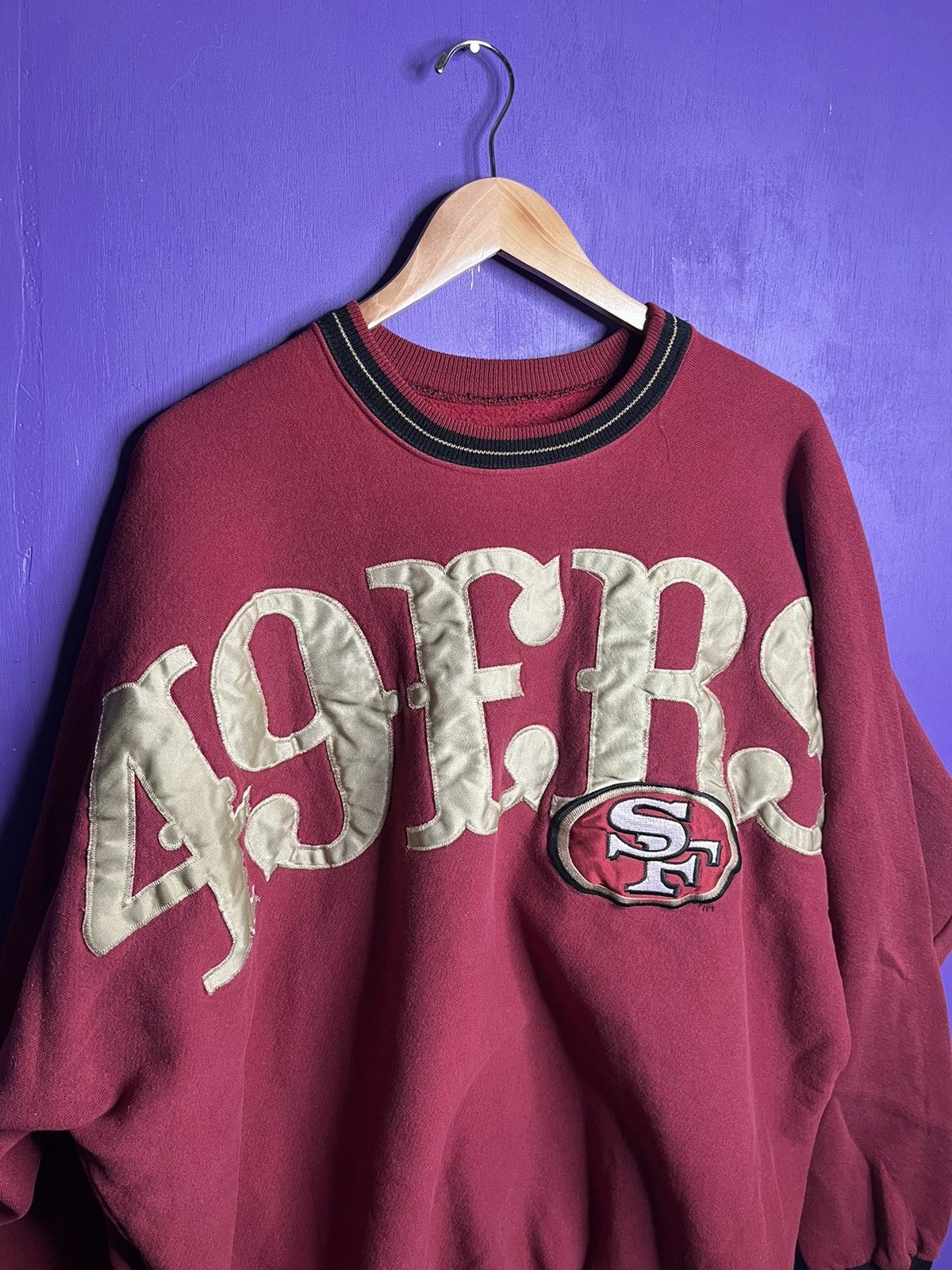 NFL × Vintage Vintage 90s San Francisco 49ers spellout crewneck Size US XXL / EU 58 / 5 - 3 Thumbnail