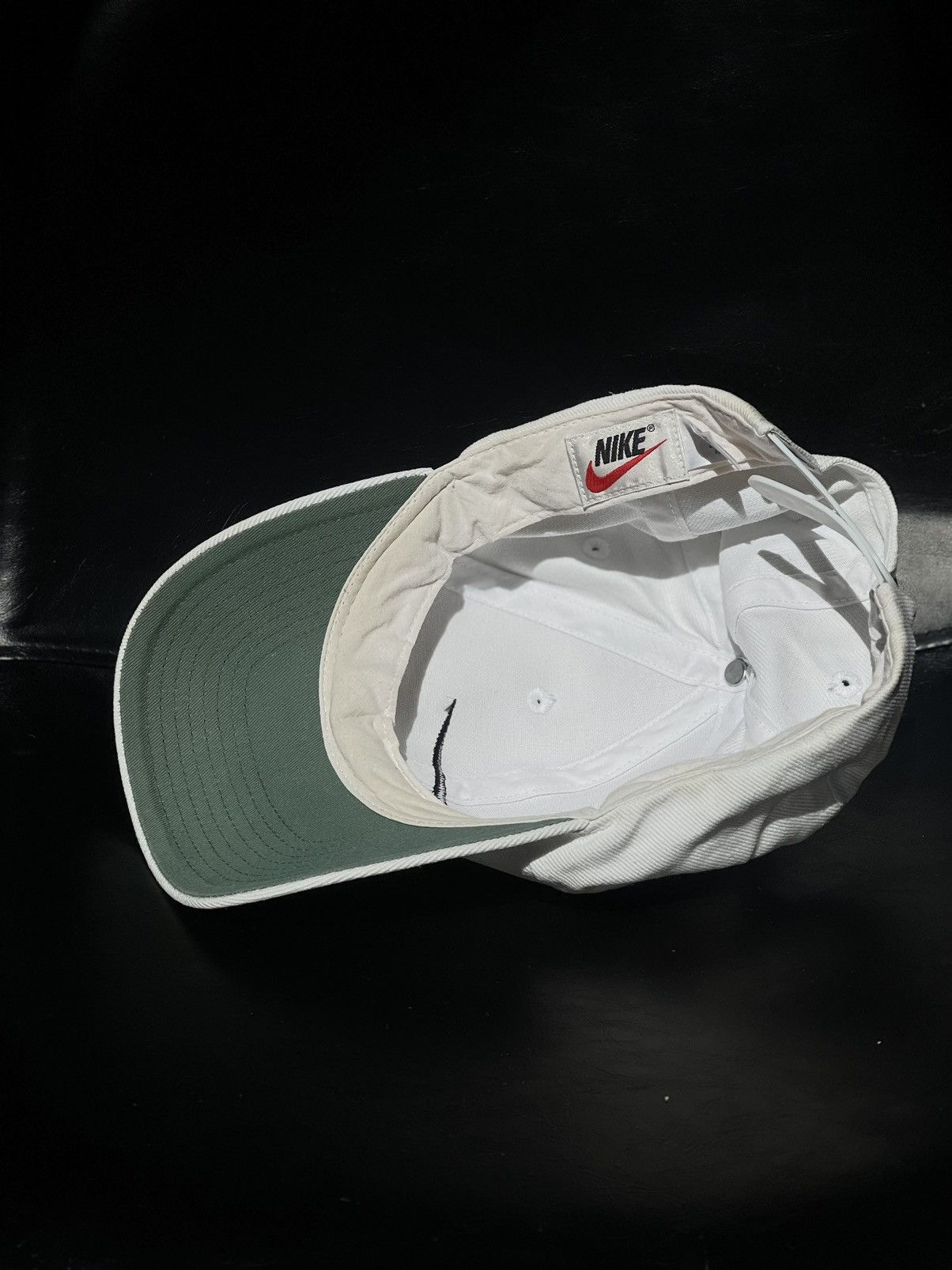 Nike × Vintage 90’s Nike Vintage white cap embroidered black logo Size ONE SIZE - 6 Thumbnail