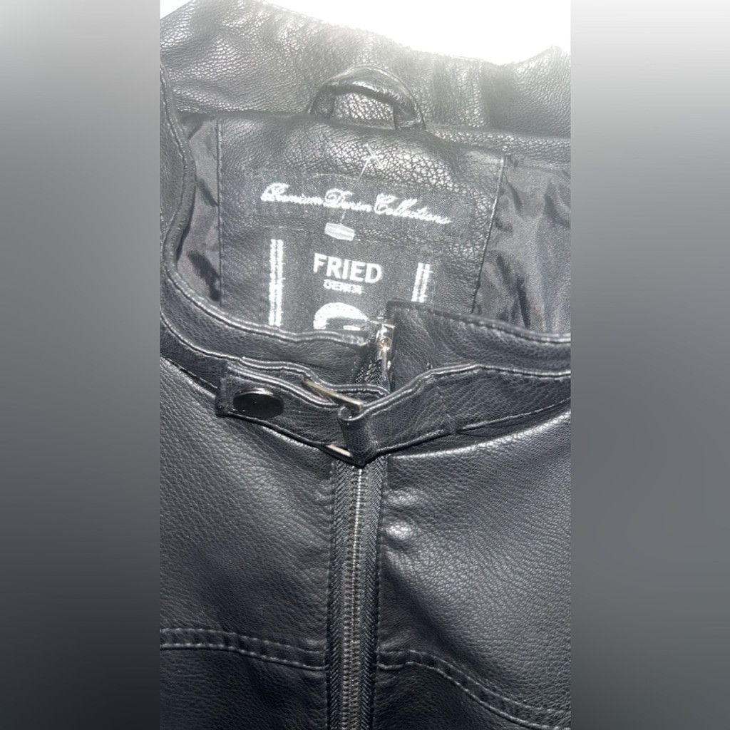 Other Fried Denim NYC men's faux Black leather jacket w pockets Size US XXL / EU 58 / 5 - 3 Thumbnail