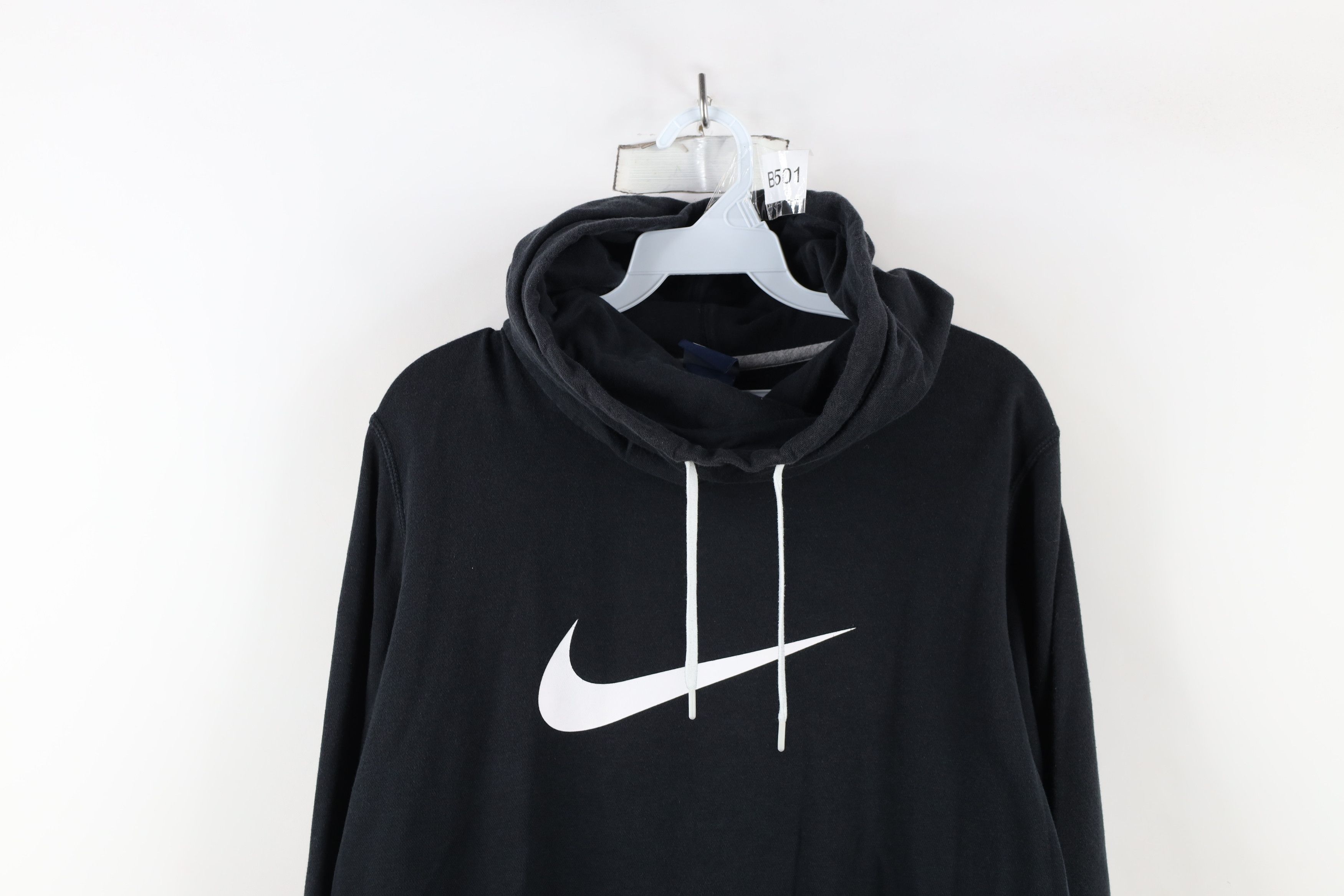 Nike × Vintage Vintage Y2K Nike Travis Scott Big Swoosh Funnel Neck Hoodie Size XL / US 12-14 / IT 48-50 - 2 Thumbnail