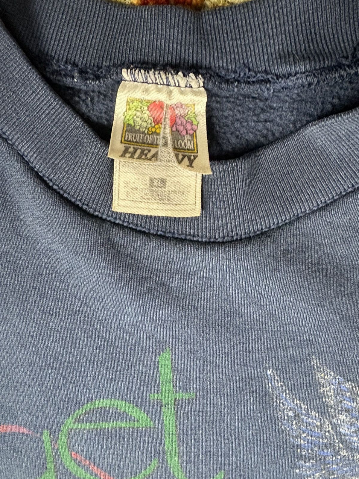 Fruit Of The Loom × Vintage Vintage 90s God Crewneck Sweatshirt Size US XL / EU 56 / 4 - 4 Thumbnail