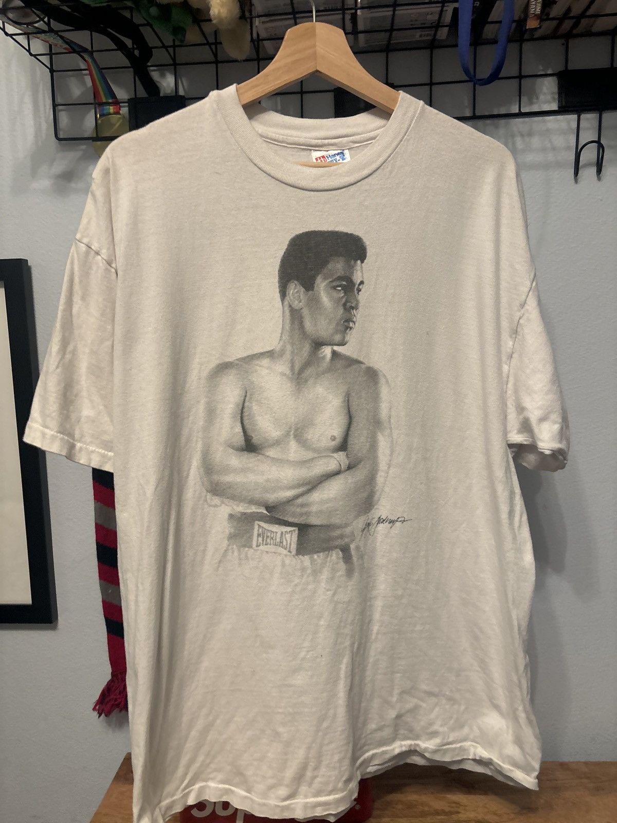 Vintage Vintage Muhammad Ali Hanes Beefy Boxing Tee Extra-Large Size US XL / EU 56 / 4 - 1 Thumbnail