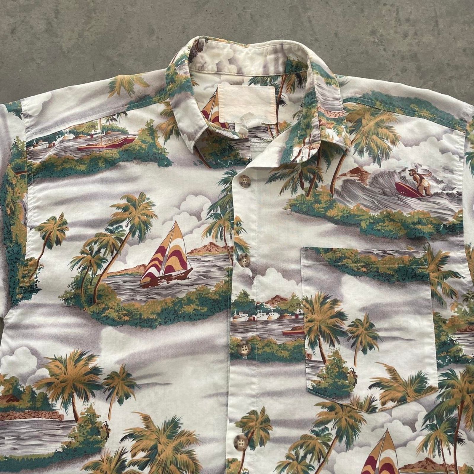 Vintage Vintage sailboat hawaiian shirt Size US L / EU 52-54 / 3 - 2 Thumbnail