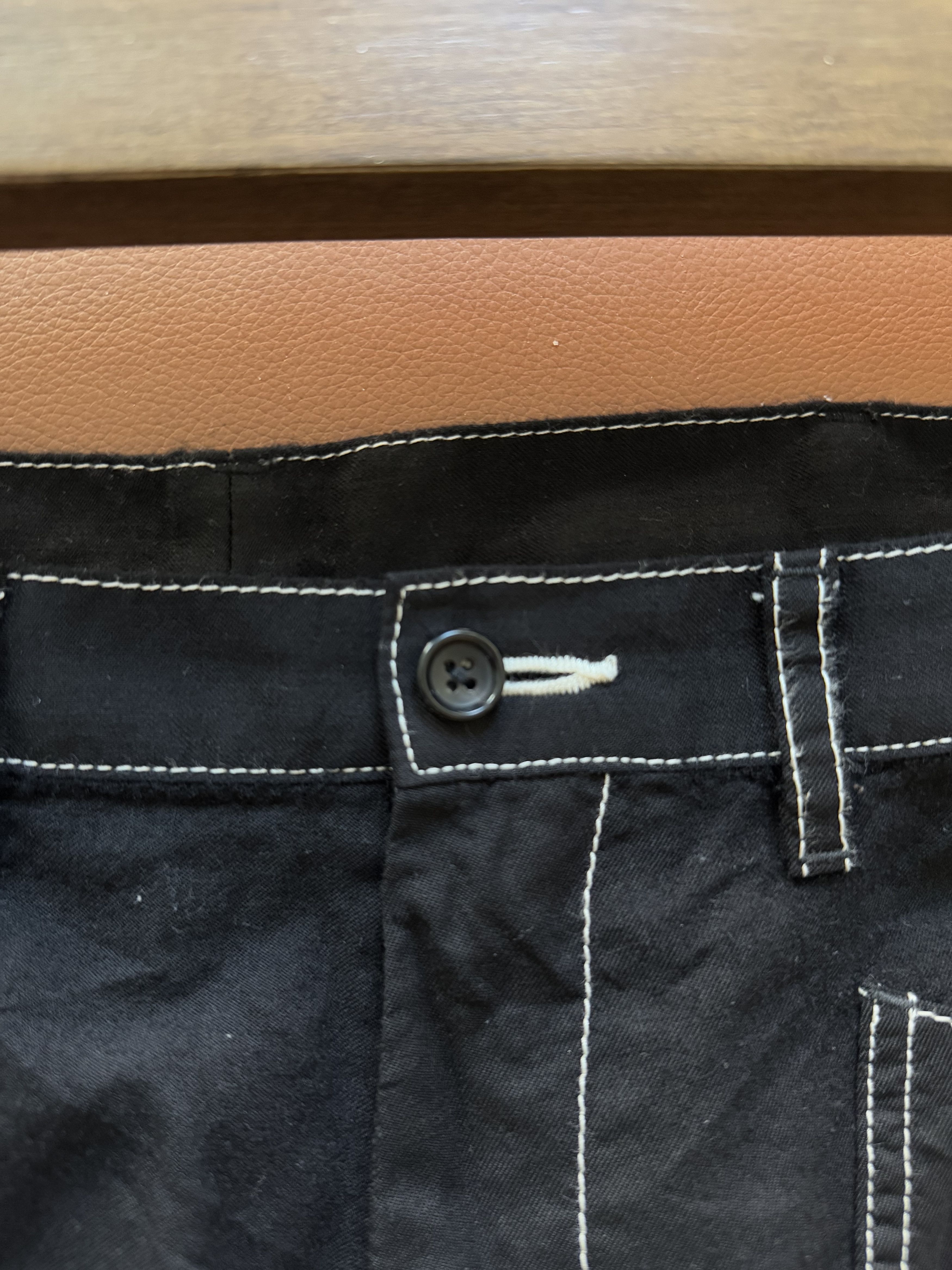 Sulvam Sulvam - Black Chain Stitch Patchwork Trousers Size US 32 / EU 48 - 3 Thumbnail