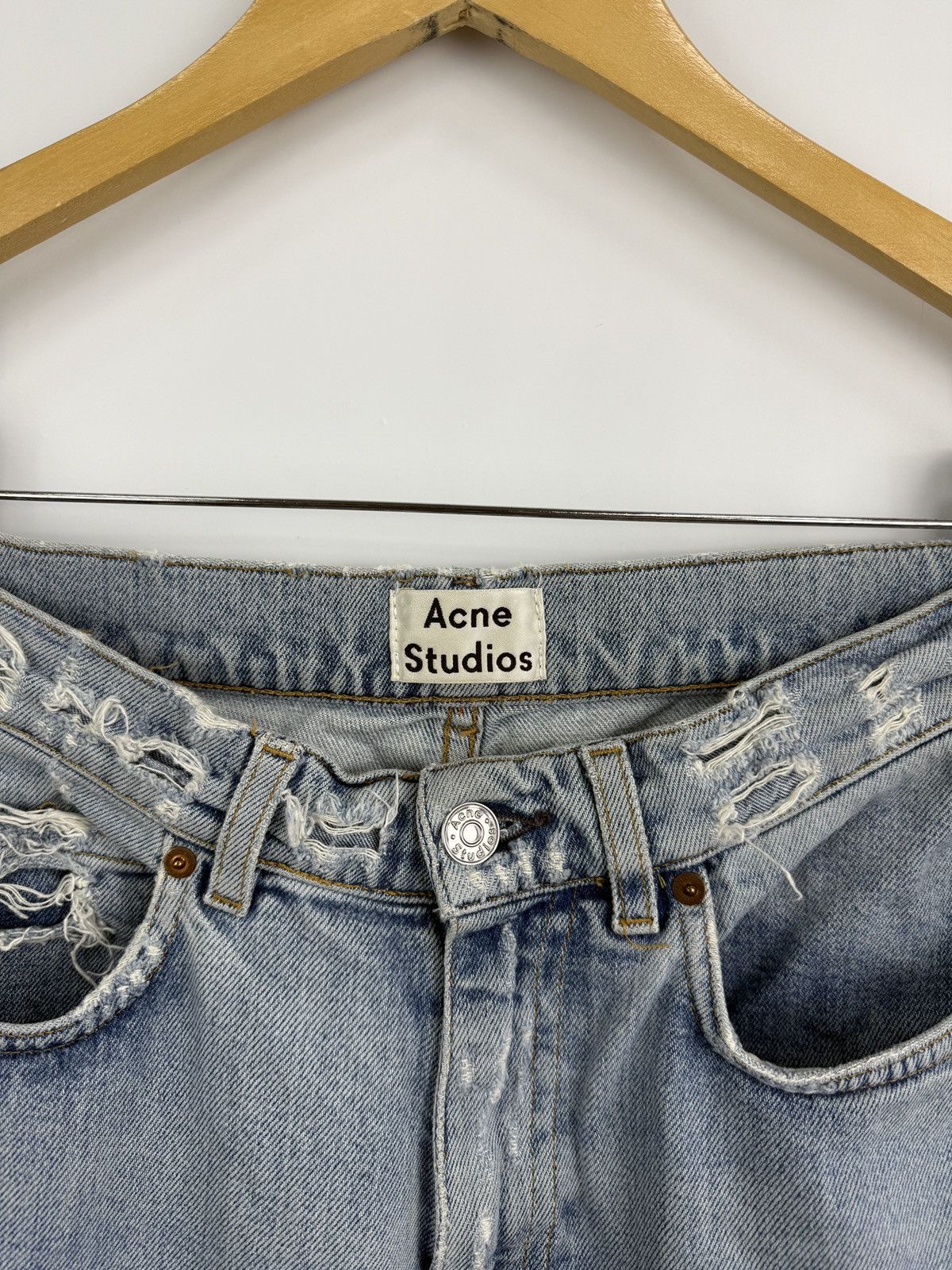 Acne Studios 🇺🇸 Acne Studios Width Flare Jeans Lita Indigo Fray Flared Size 27" / US 4 / IT 40 - 7 Thumbnail