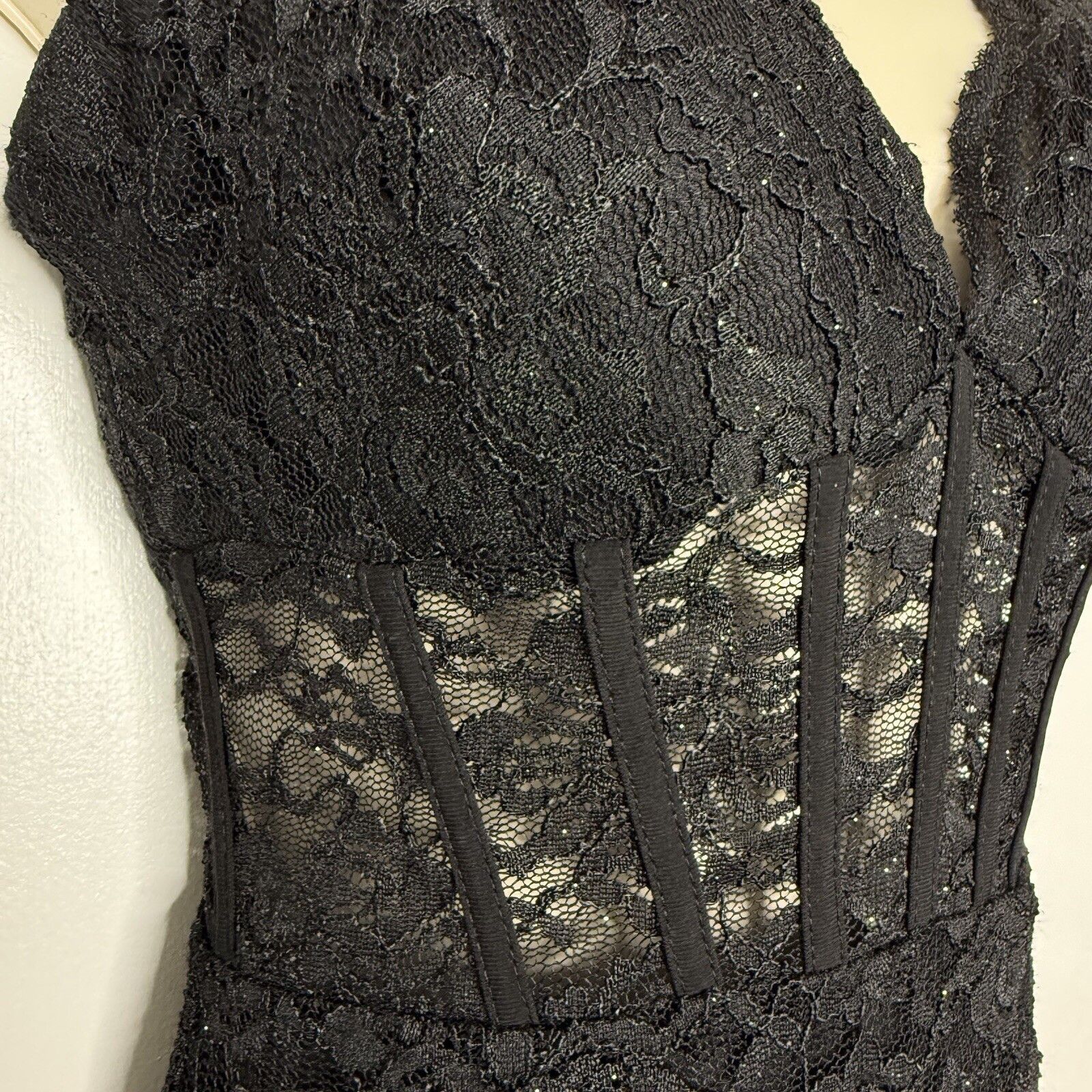 Other Morgan & Co Junior Lace Corset Black Prom Gown Dress Sz 3 Size S / US 4 / IT 40 - 9 Thumbnail