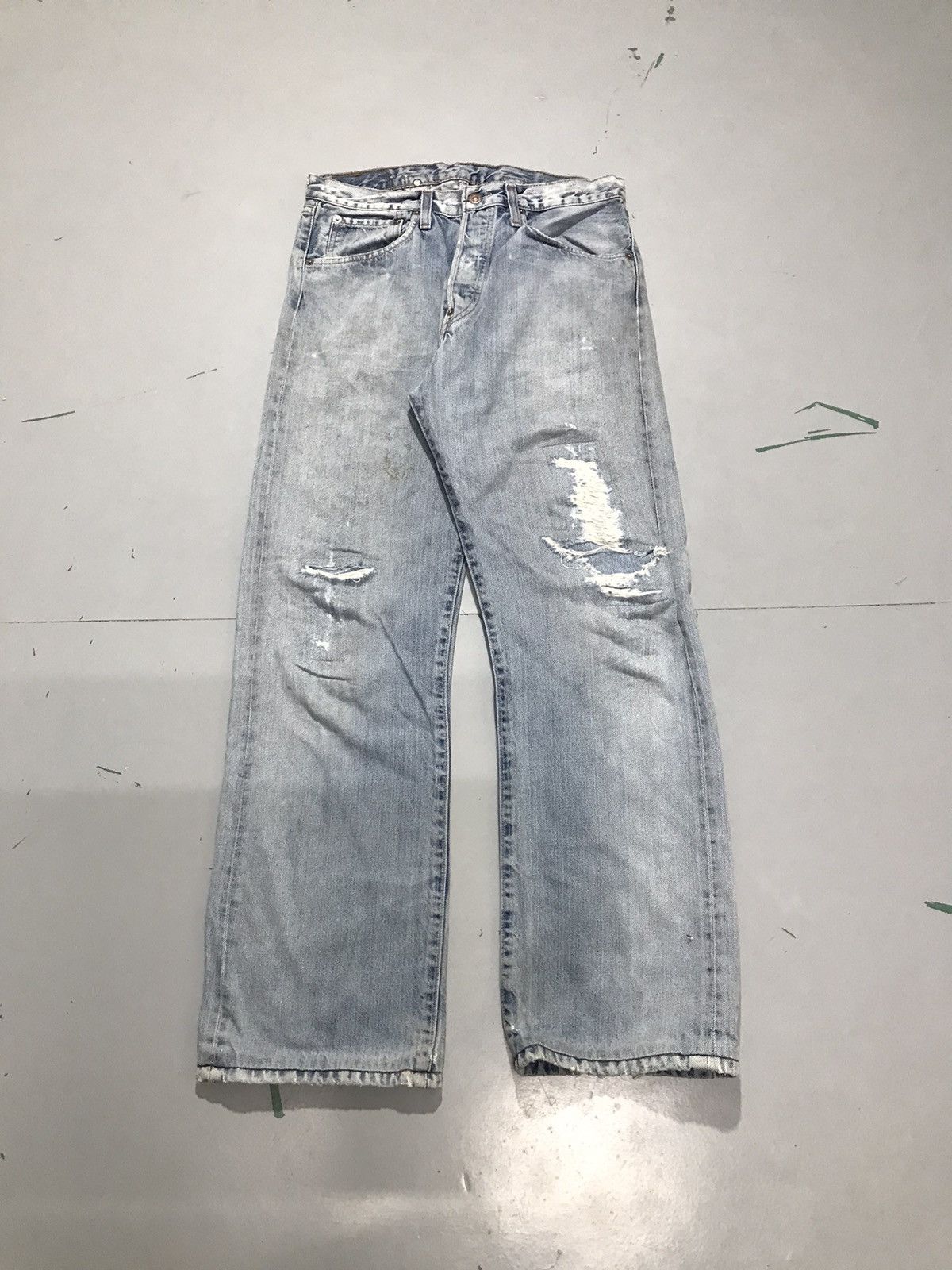 Levi's Vintage Levi’s buckle belt distressed denim Size US 32 / EU 48 - 1 Thumbnail