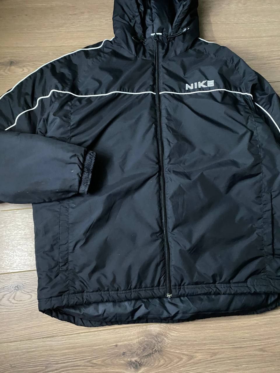 Nike × Vintage Vintage Nike Puffer 90's Jacket Black Size XL Size US XL / EU 56 / 4 - 2 Thumbnail