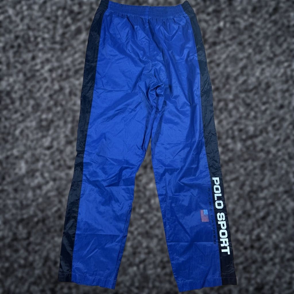Ralph Lauren VINTAGE Ralph Lauren Polo Sport Track Pants Mens M Blue USA Flag Zip Ankle Regular Activewear Pants Size US M / EU 48-50 / 2 - 1 Thumbnail
