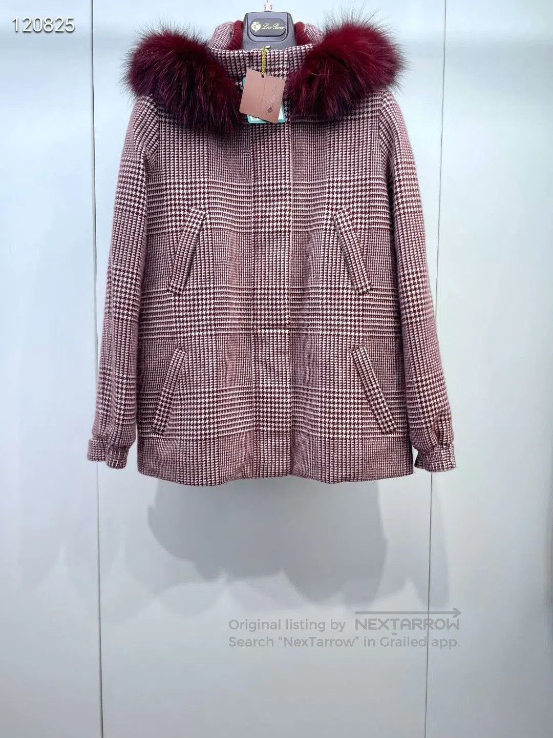 Loro Piana Loro Piana Fur Collar Houndstooth Quilted Coat. Size S / US 4 / IT 40 - 1 Thumbnail