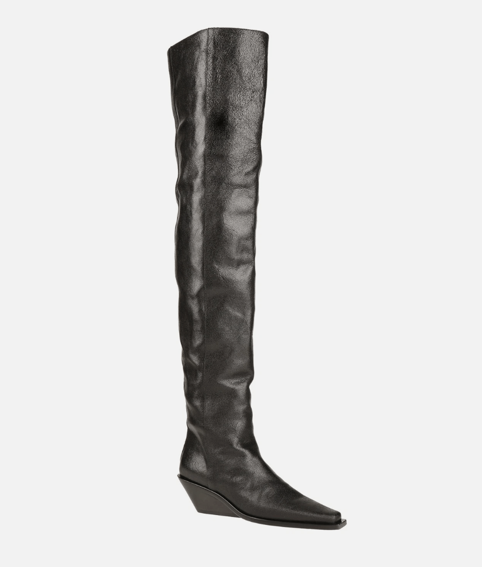 Ann Demeulemeester ANN DEMEULEMEESTER Leather Tall Boots Size US 7.5 / IT 37.5 - 1 Thumbnail