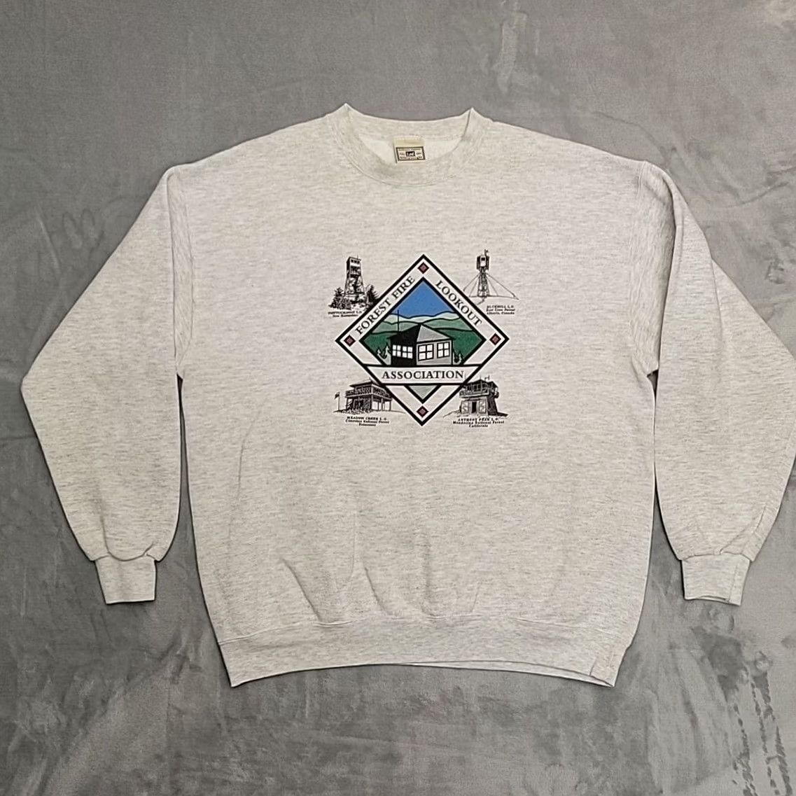 Lee VTG Lee Sweatshirt Mens L Gray Forest Fire Lookout Association Graphic Gorpcore Size US L / EU 52-54 / 3 - 2 Thumbnail
