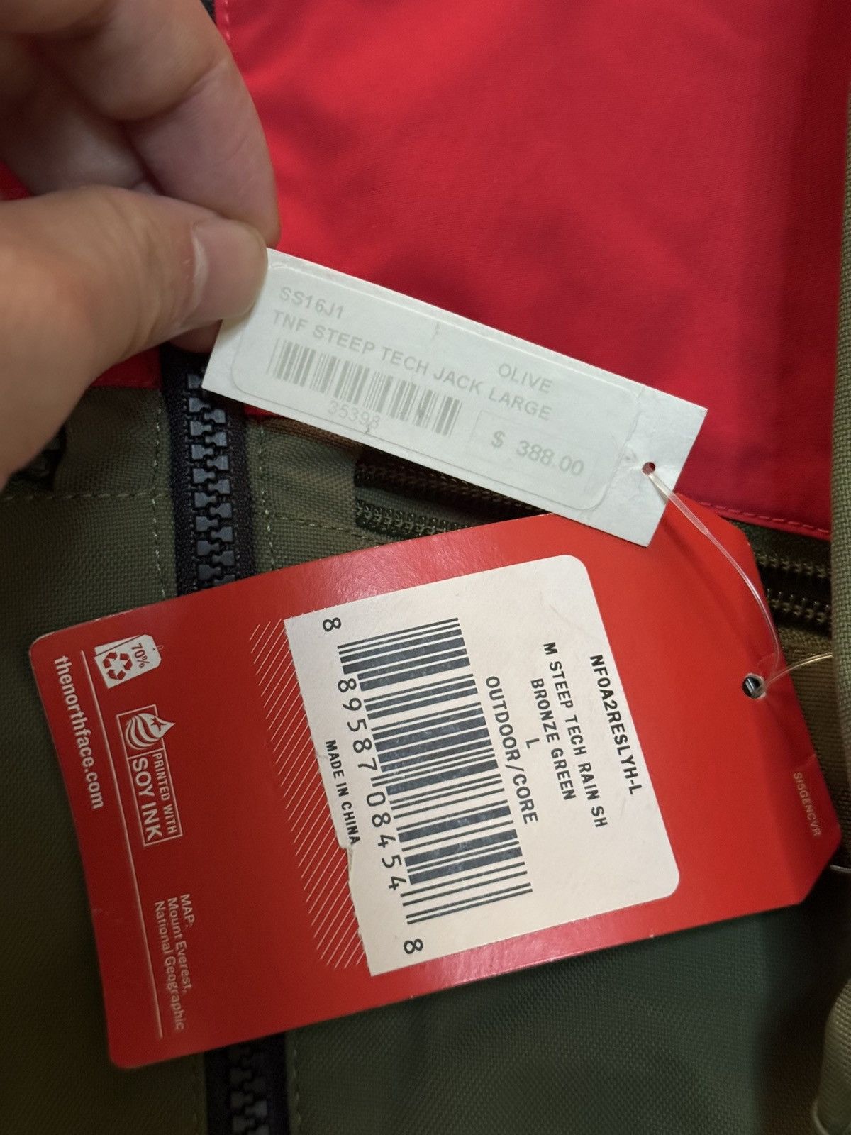 Supreme × The North Face Supreme tnf steep tech red green north face hooded jacket Size US L / EU 52-54 / 3 - 3 Thumbnail
