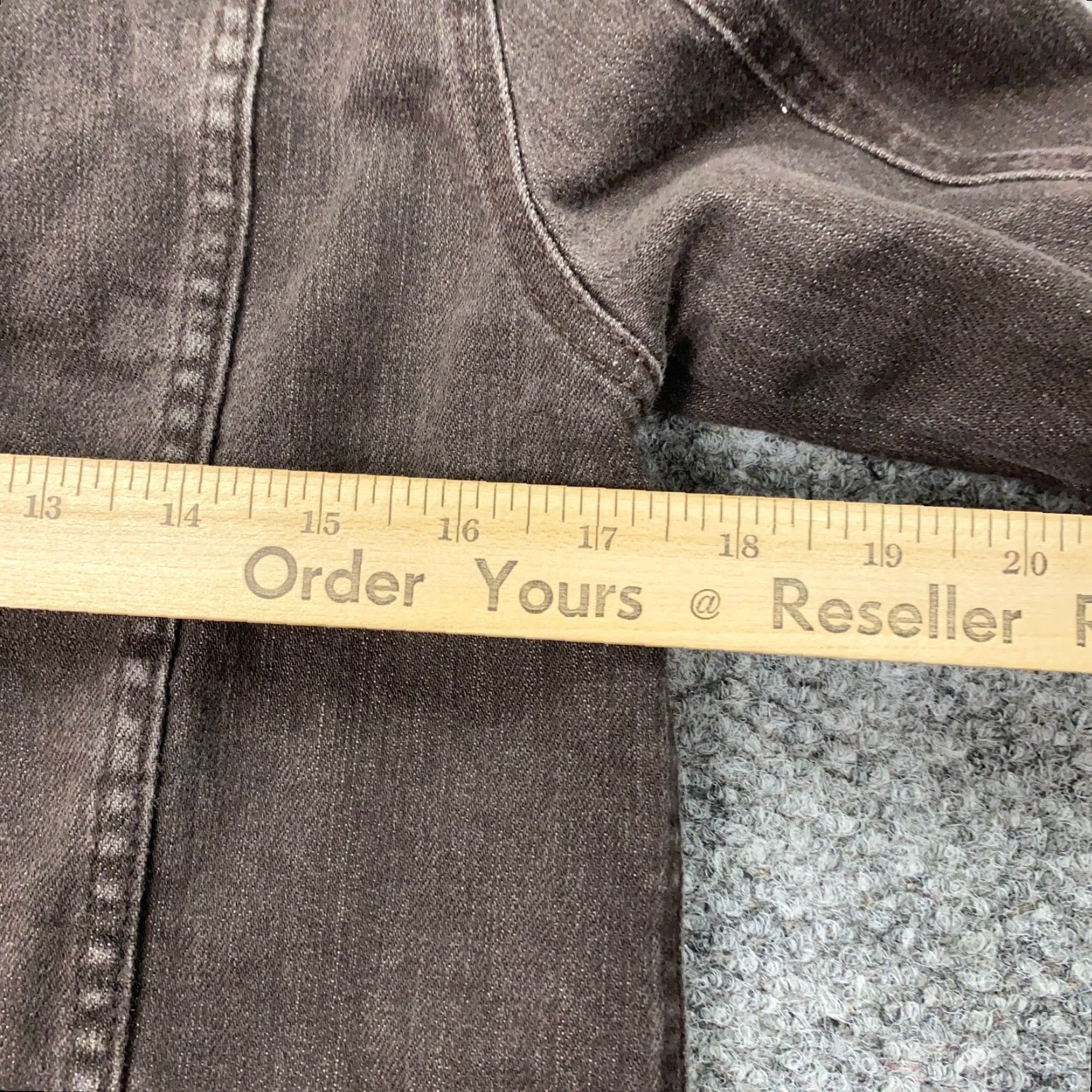 Theory VINTAGE Theory Denim Jacket Women's Large Brown Cotton Trucker Classic Basic Coat Fall Spring Summer Winter Size L / US 10 / IT 46 - 8 Thumbnail