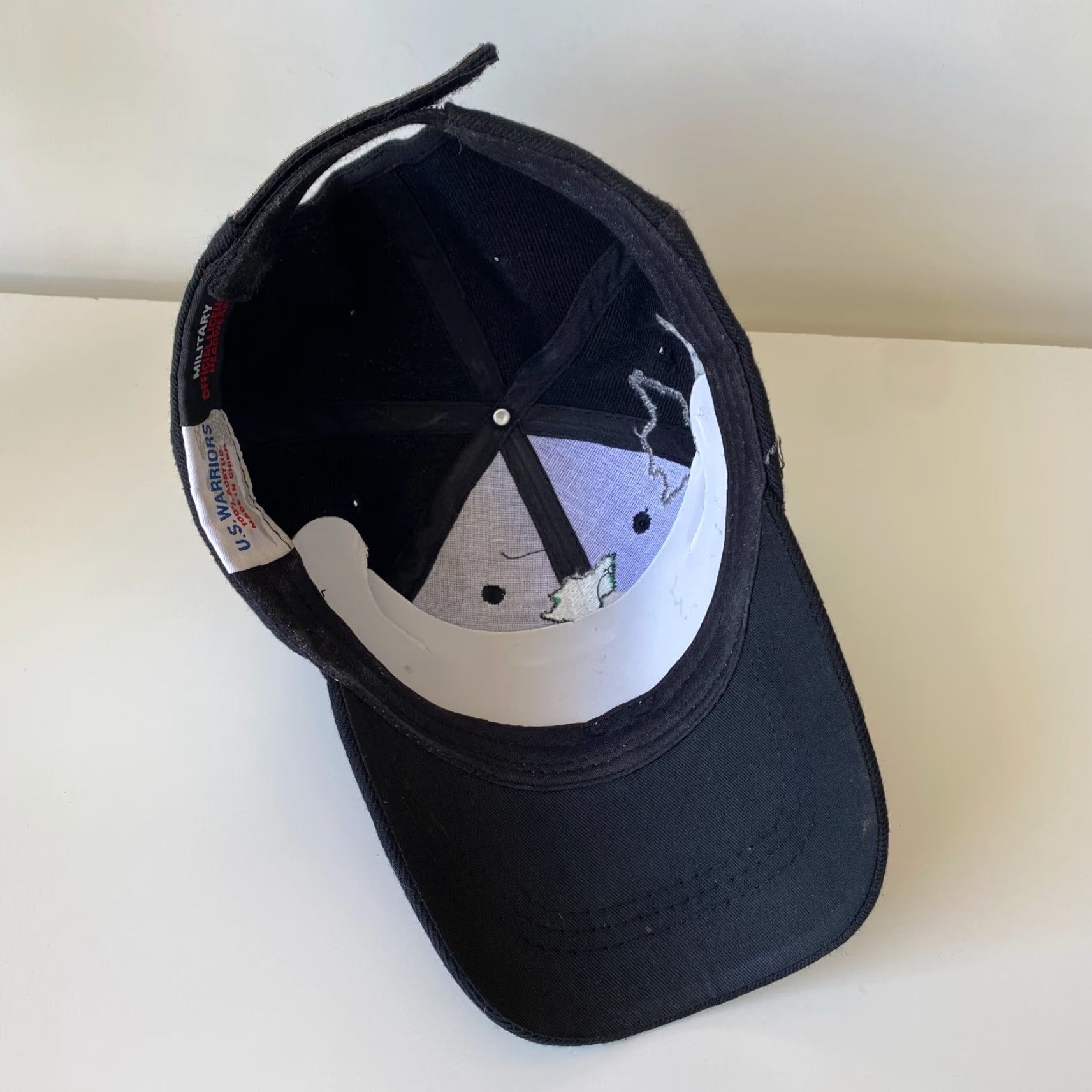 Logo 7 VINTAGE US Warriors Vietnam Veteran Vet Black Big Embroidered Logo Strapback Hat Size ONE SIZE - 6 Thumbnail
