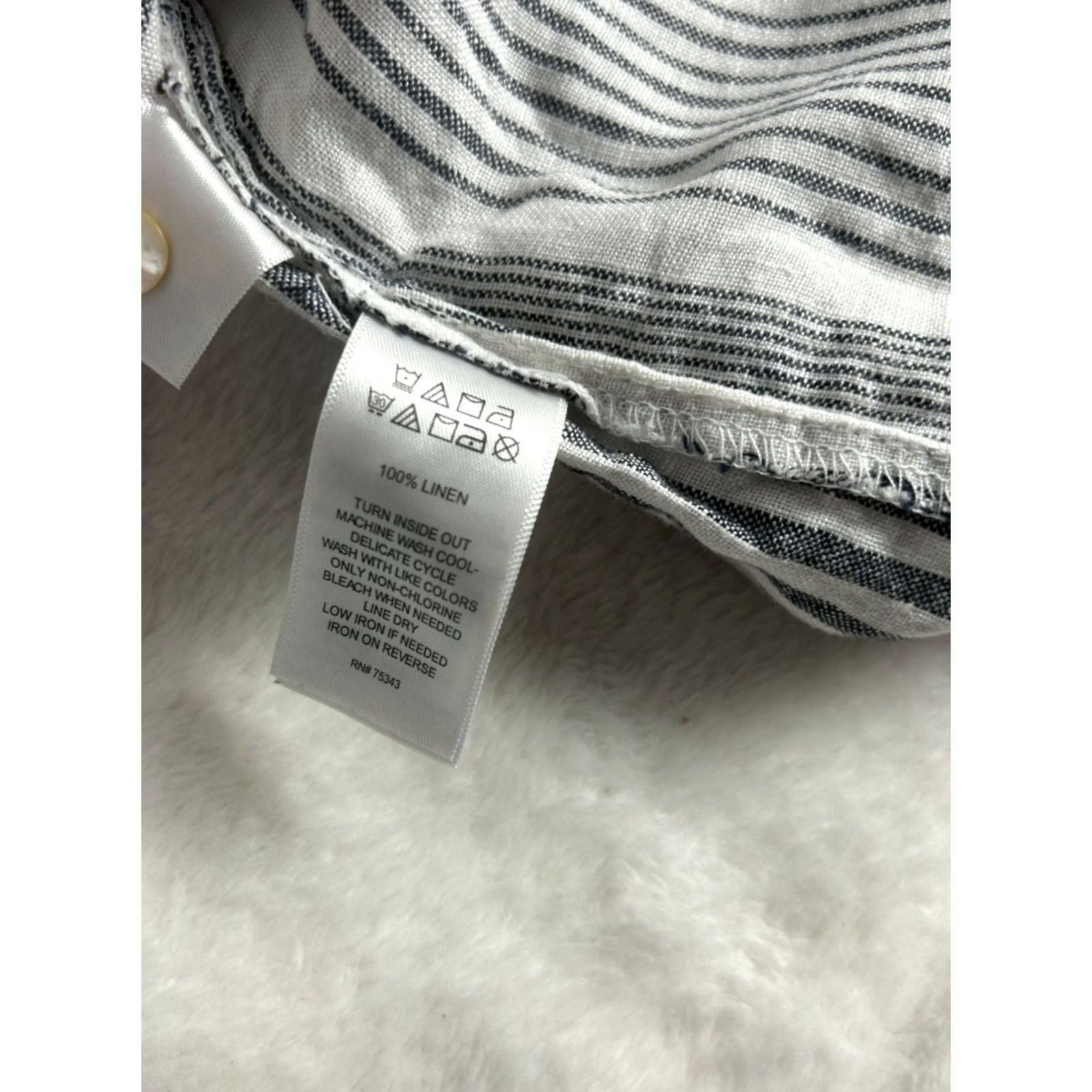 Vintage Tahari Womens Striped 100% Linen Sleeveless Shift Dress 1X Black & White Casual Size XL / US 12-14 / IT 48-50 - 5 Thumbnail