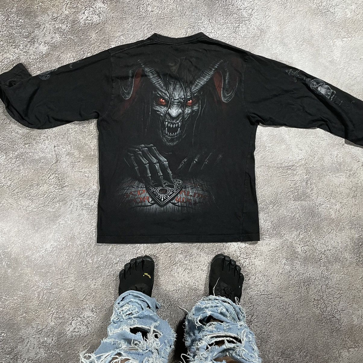 Vintage Vintage Y2K Goth Horror Skeleton Graphic Tee Black Faded M Size US M / EU 48-50 / 2 - 6 Thumbnail