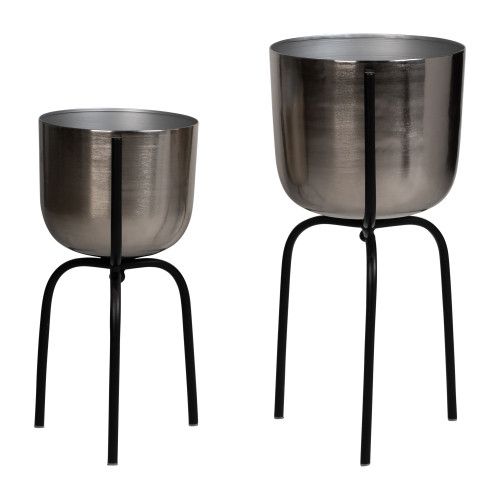 Designer × Homemade METAL 20" PLANTER ON TRIPOD, SILVER/BLACK Size US L / EU 52-54 / 3 - 8 Thumbnail