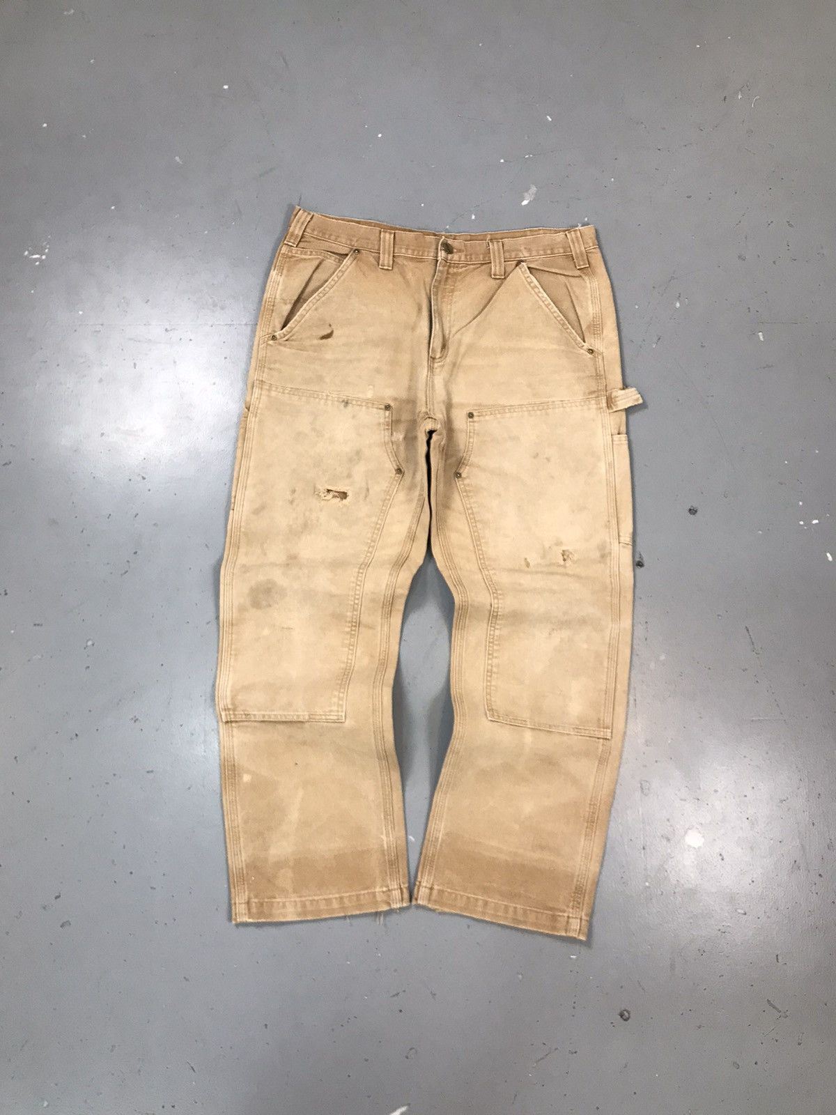 Carhartt × Vintage Vintage sunfade Carhartt b11 BRN double knee denim Size US 36 / EU 52 - 1 Thumbnail