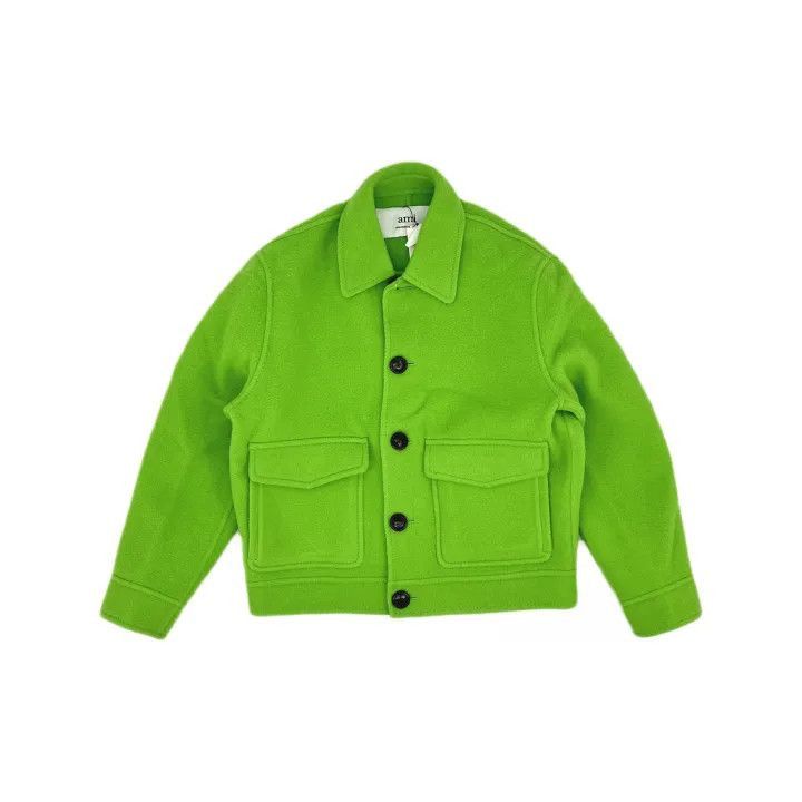 AMI AMIPARIS Green Slim Fit Buttoned Jacket -2507 Size US L / EU 52-54 / 3 - 2 Thumbnail