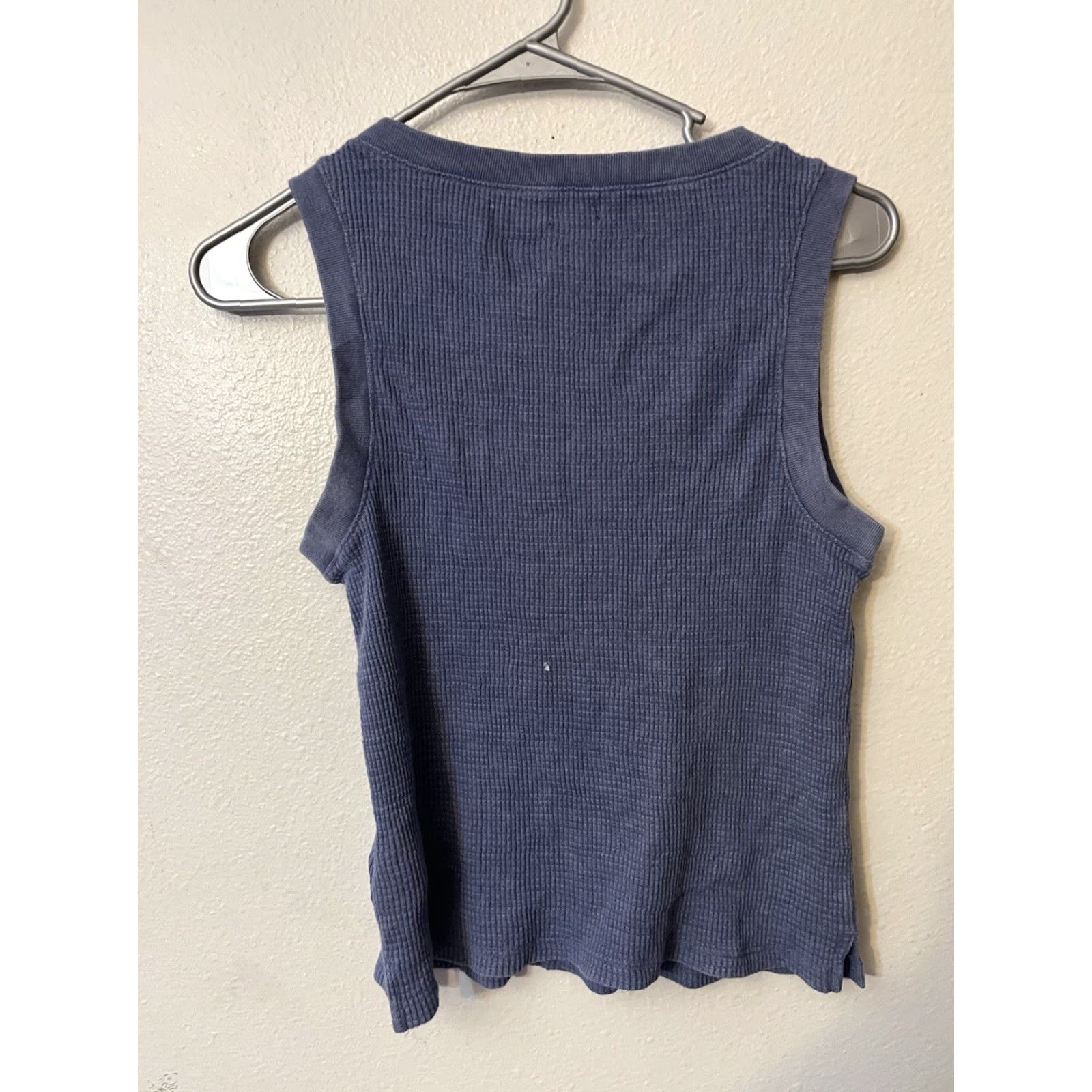 Gap Gap Body Waffle Tank Top Blue XS Women Henley Ribbed Sleeveless Pullover Shirt 2XS Regular Size Size XXS / US 00 / IT 34 - 3 Thumbnail