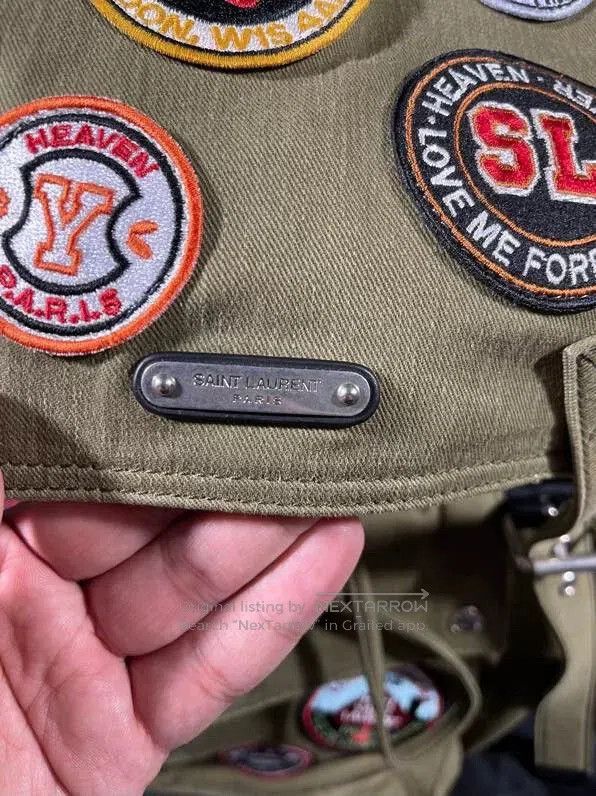 Yves Saint Laurent military green patch backpack from saint laurent. Size ONE SIZE - 2 Thumbnail