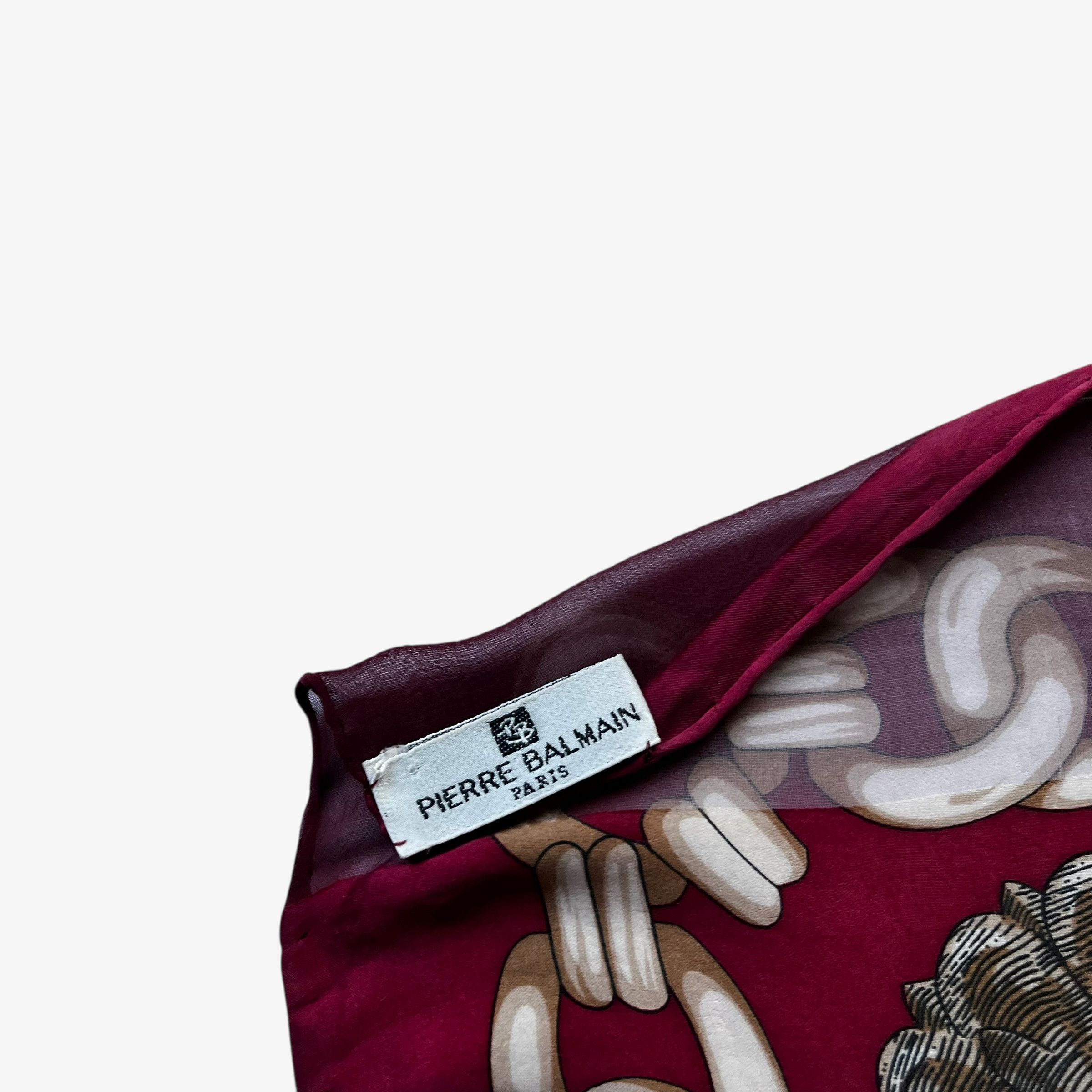 Balmain Vintage 80s Pierre Balmain Medallion Chain Print Silk Scarf Size ONE SIZE - 2 Thumbnail