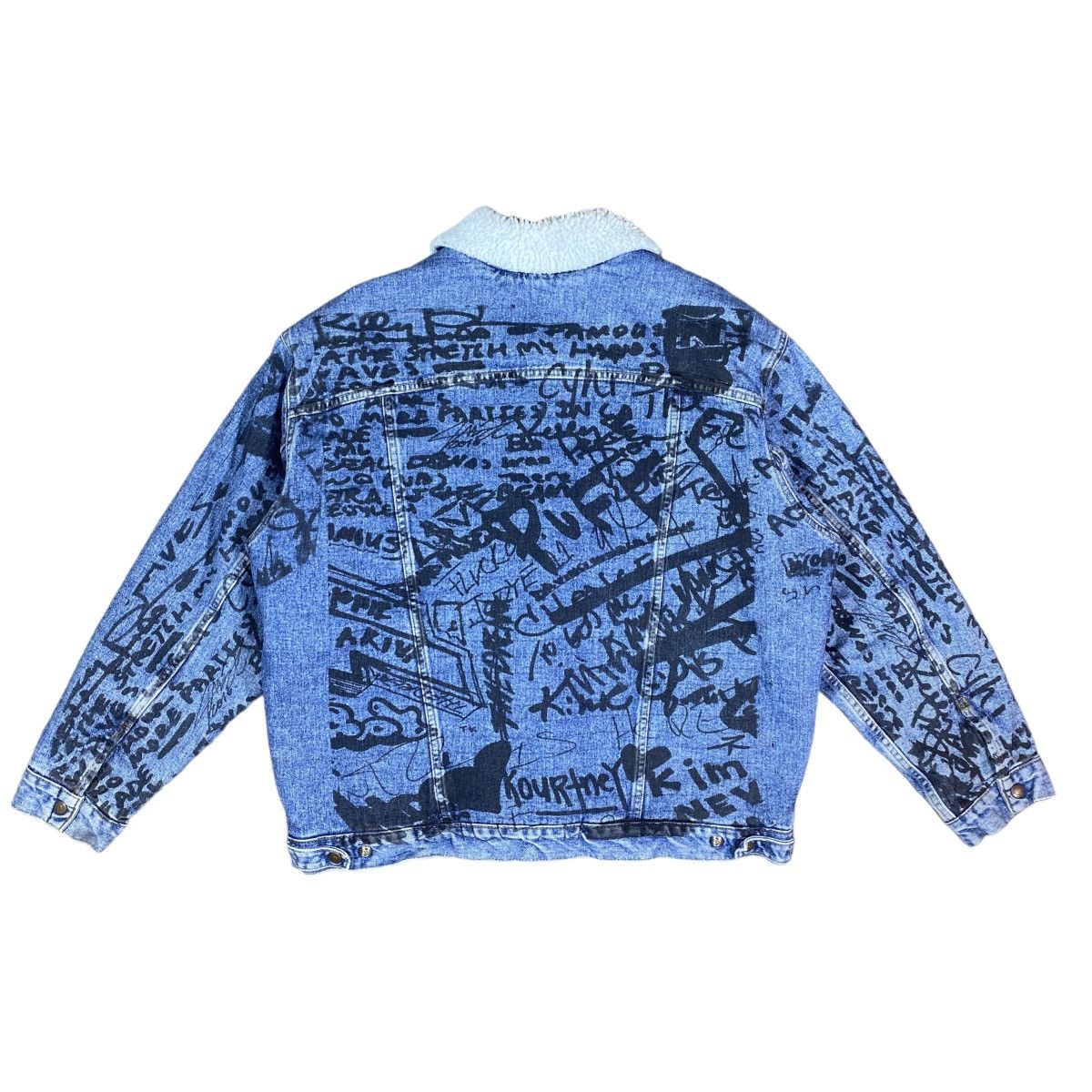 image of Kanye West The Life Of Pablo Notepad Denim Jacket I Feel Like Pablo in Blue, Men's (Size XL)