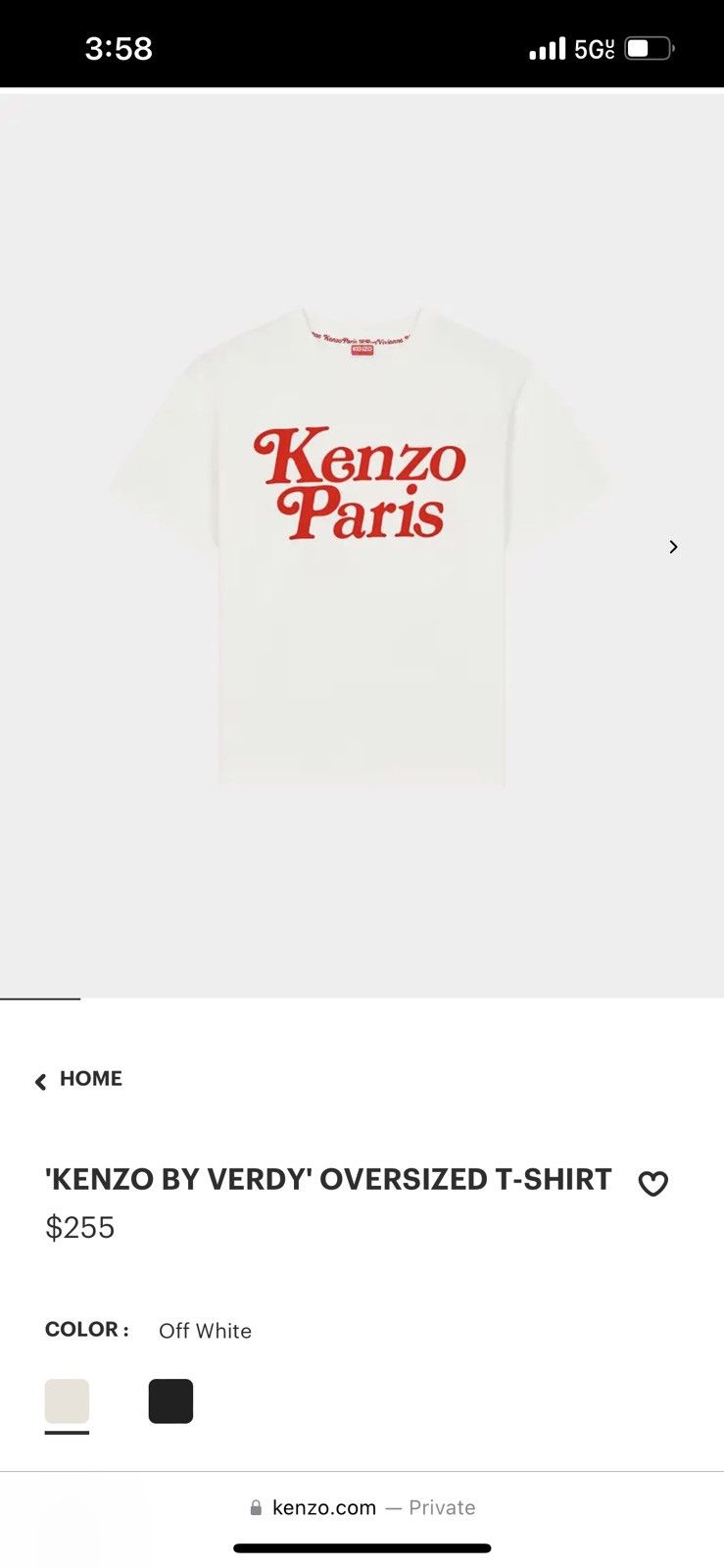 image of 'Kenzo By Verdy' Oversized T-Shirt Size XL in White/Red, Men's