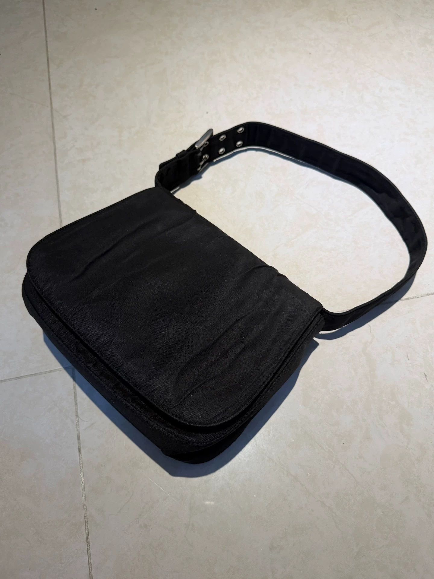 Prada Prada Tactical Logo Rivet Nylon Shoulder Bag Black Unisex Size ONE SIZE - 4 Thumbnail