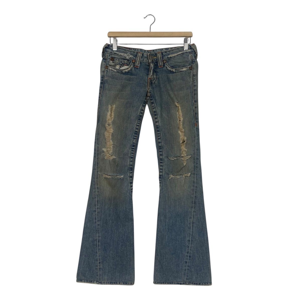 True Religion distressed flare pant