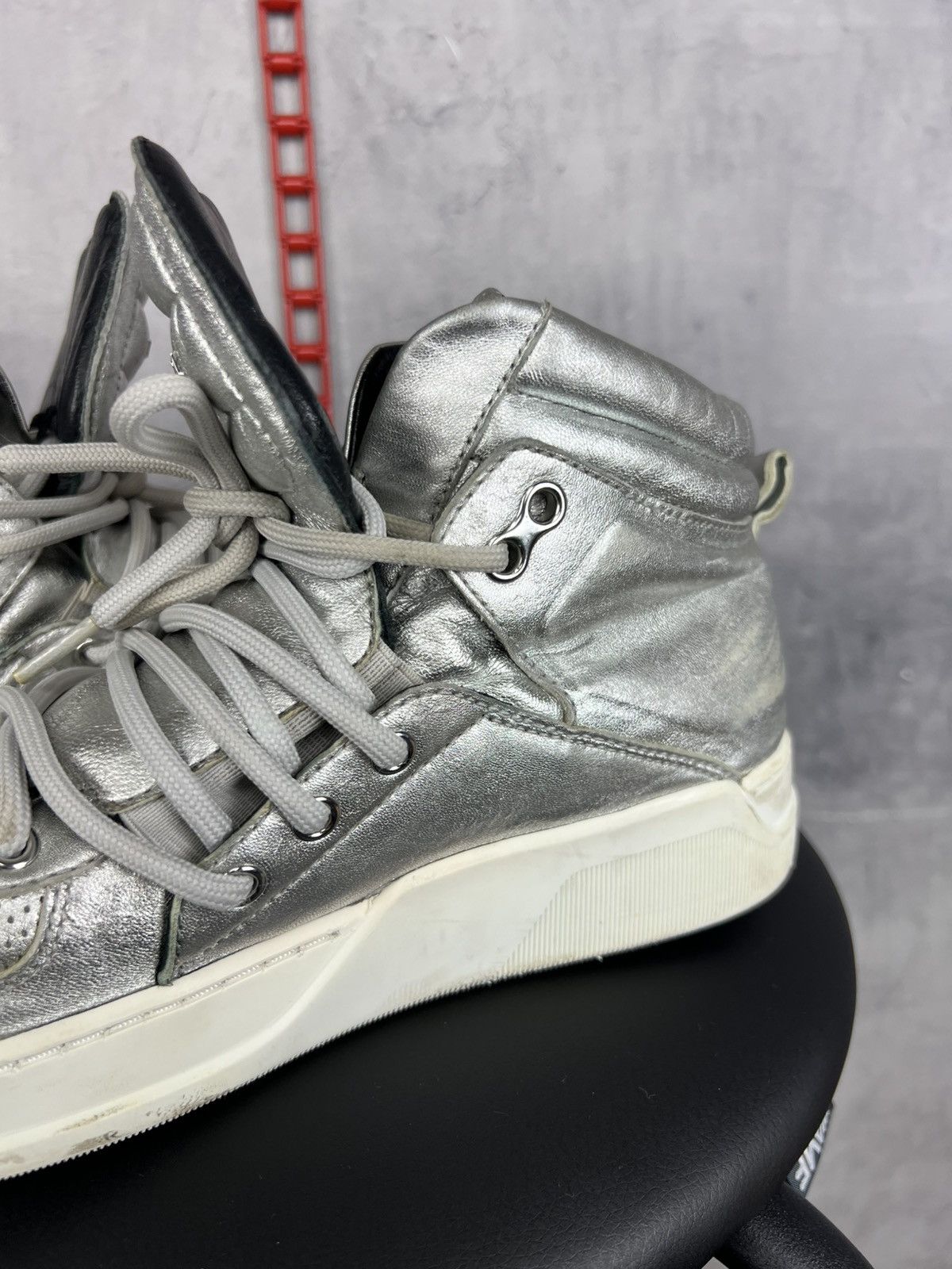 Dolce & Gabbana Dolce & Gabbana Silver Leather High Top Sneakers Size 8,5 Size US 8.5 / EU 41-42 - 15 Thumbnail