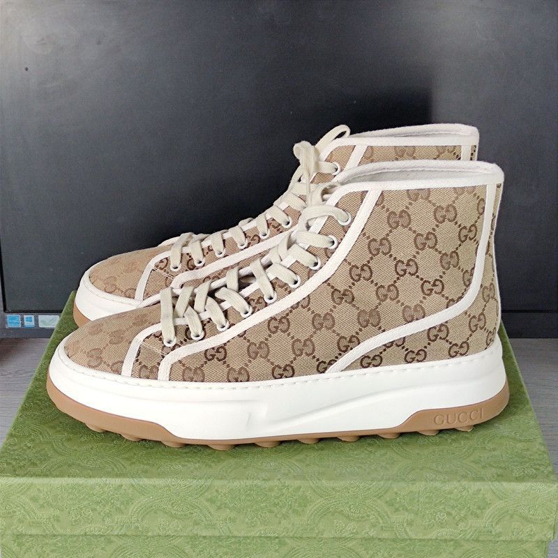 Gucci Gucci Beige High-Top Fashion Sneakers for Men - Size US 11 / EU 44 - 1 Thumbnail