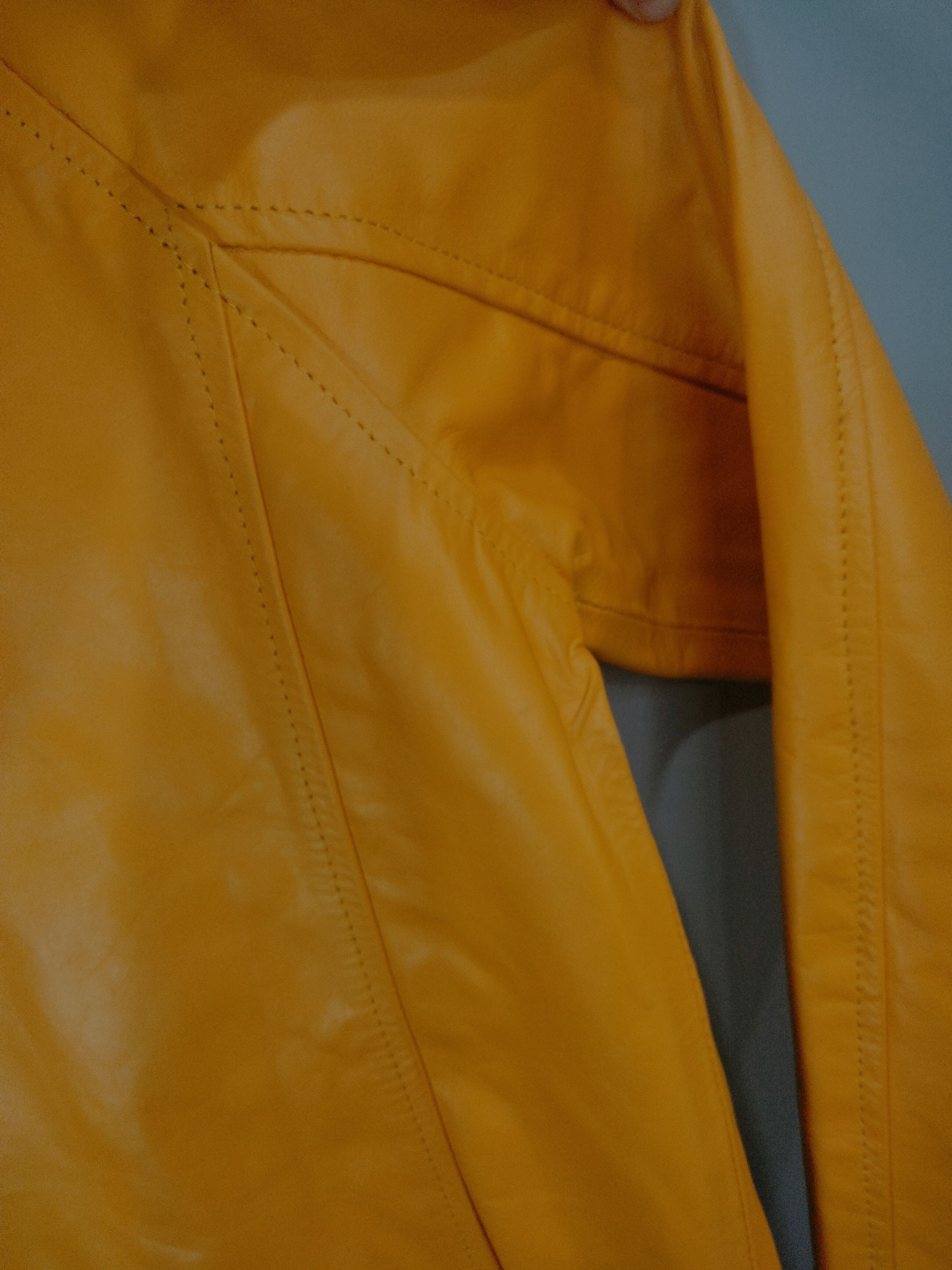 Vintage 🧥 WLETI Premium Yellow Sheep Leather Jacket Size US M / EU 48-50 / 2 - 12 Thumbnail