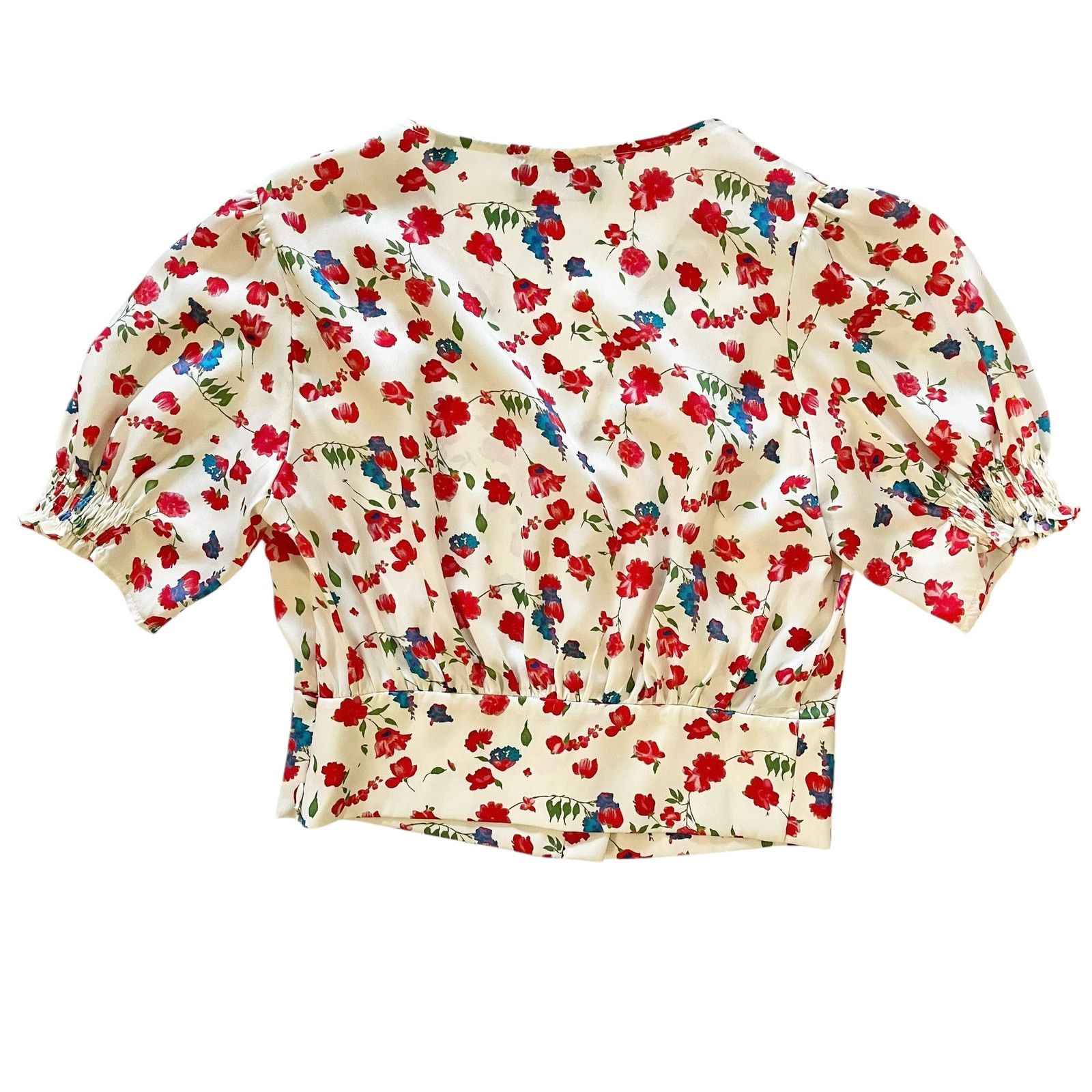 The Kooples The Kooples Country Flowers Puff Sleeve Crop Top Blouse Size M / US 6-8 / IT 42-44 - 3 Thumbnail