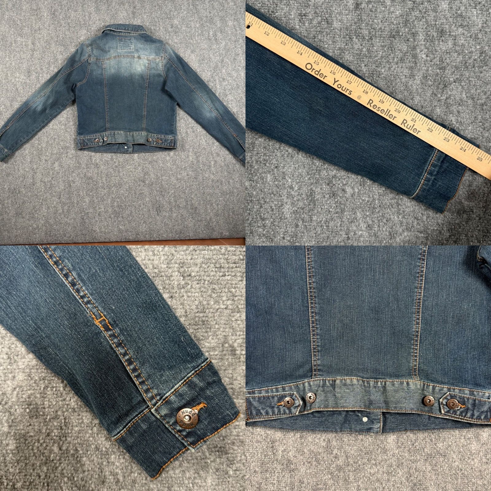 Vintage Mudd Denim Jacket Button Front Casual Fitted Blue Womens L Jacket Size 36" / US 14 / IT 50 - 8 Thumbnail