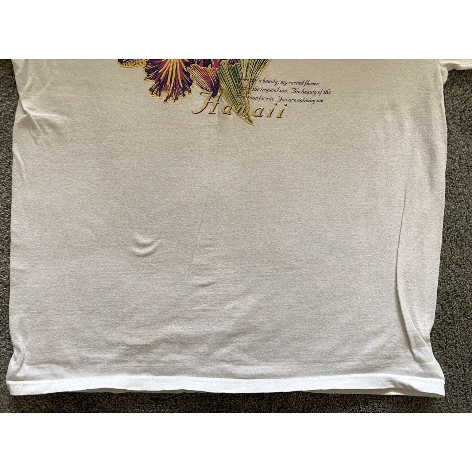 Hanes VINTAGE Hanes Beefy T-Shirt Hawaii Flowers White XL Adult Short Sleeve Men's 46-48 Size US XL / EU 56 / 4 - 5 Thumbnail