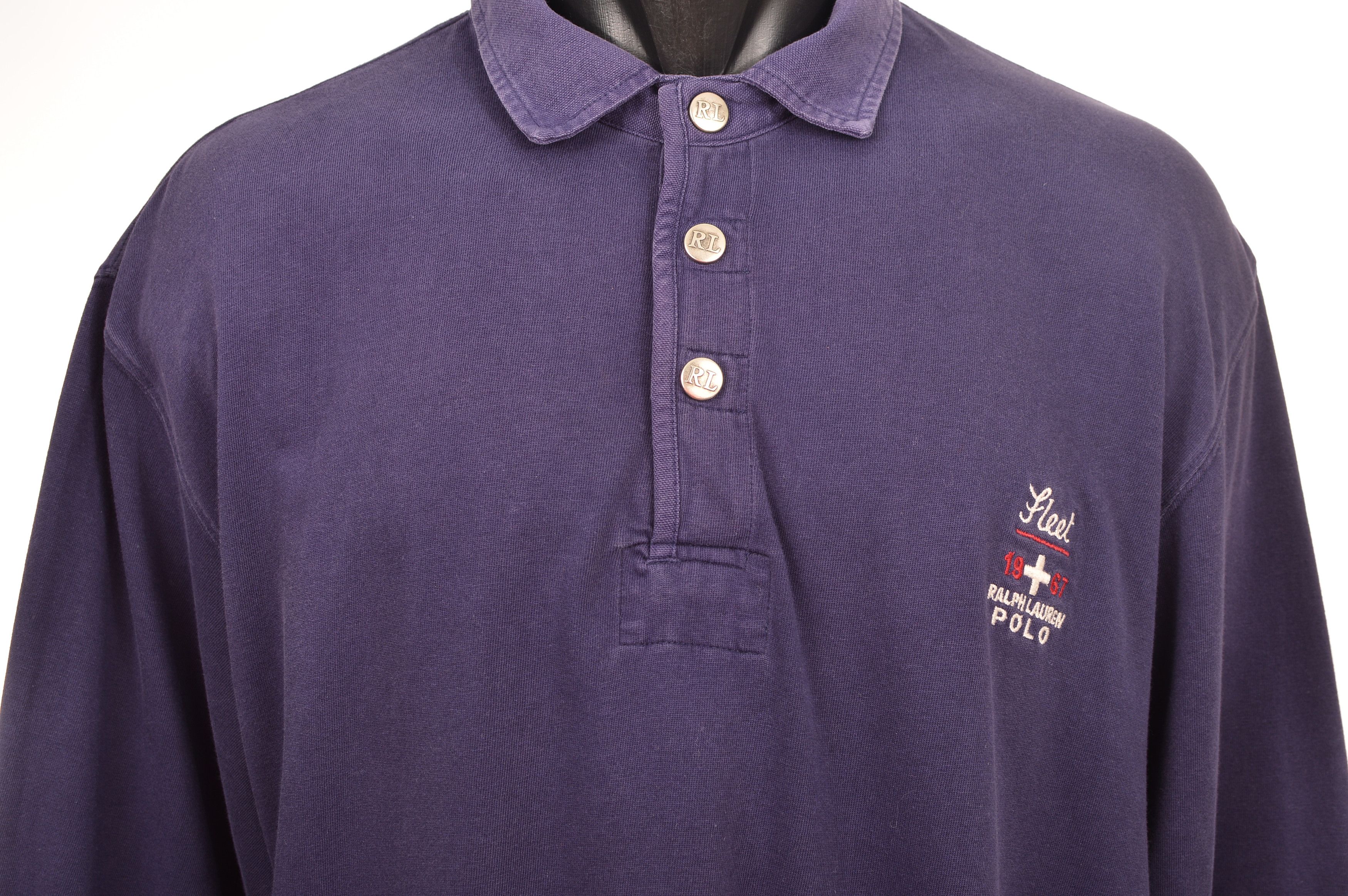 Polo Ralph Lauren Polo Ralph Lauren 1967 Vintage Fleet Long Sleeve Polo Shirt Size US L / EU 52-54 / 3 - 2 Thumbnail
