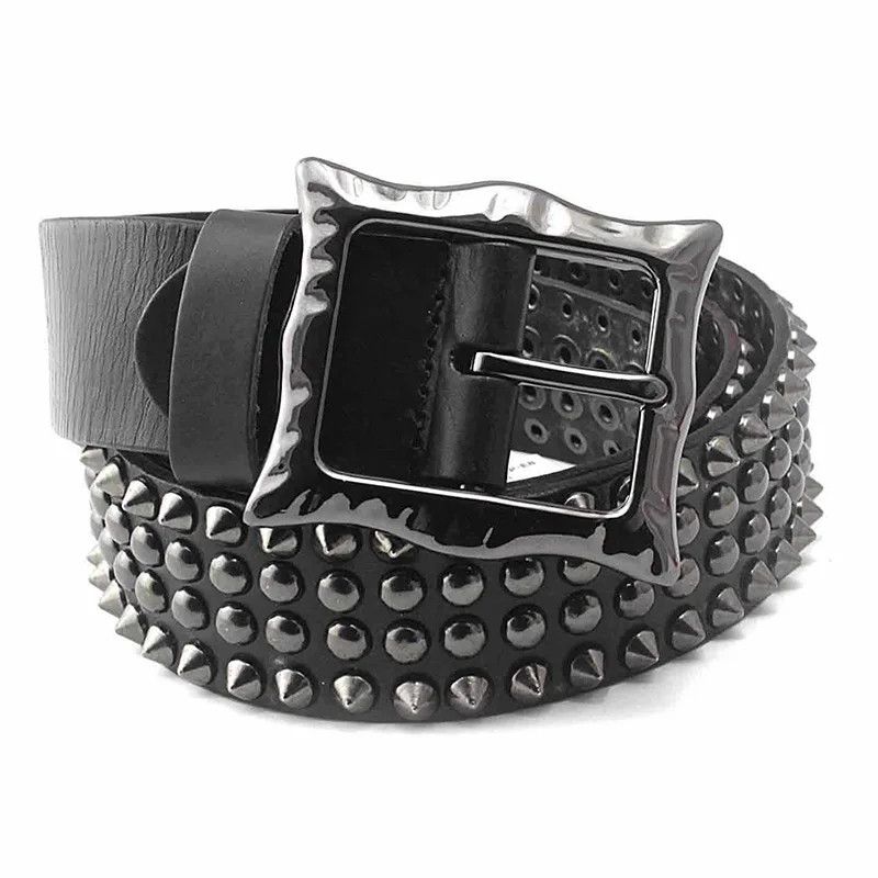 Japanese Brand Rivet Studded Belt Cow Leather Size ONE SIZE - 1 Thumbnail