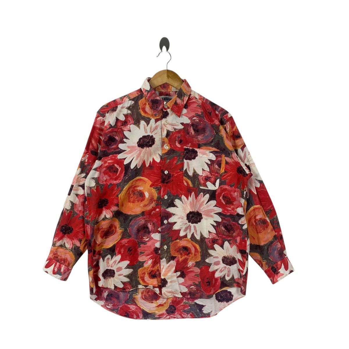 Vintage Vintage 80s BAMBINO FRANCE FLORAL AOP Casual Tee Shirt Top Size L / US 10 / IT 46 - 3 Thumbnail