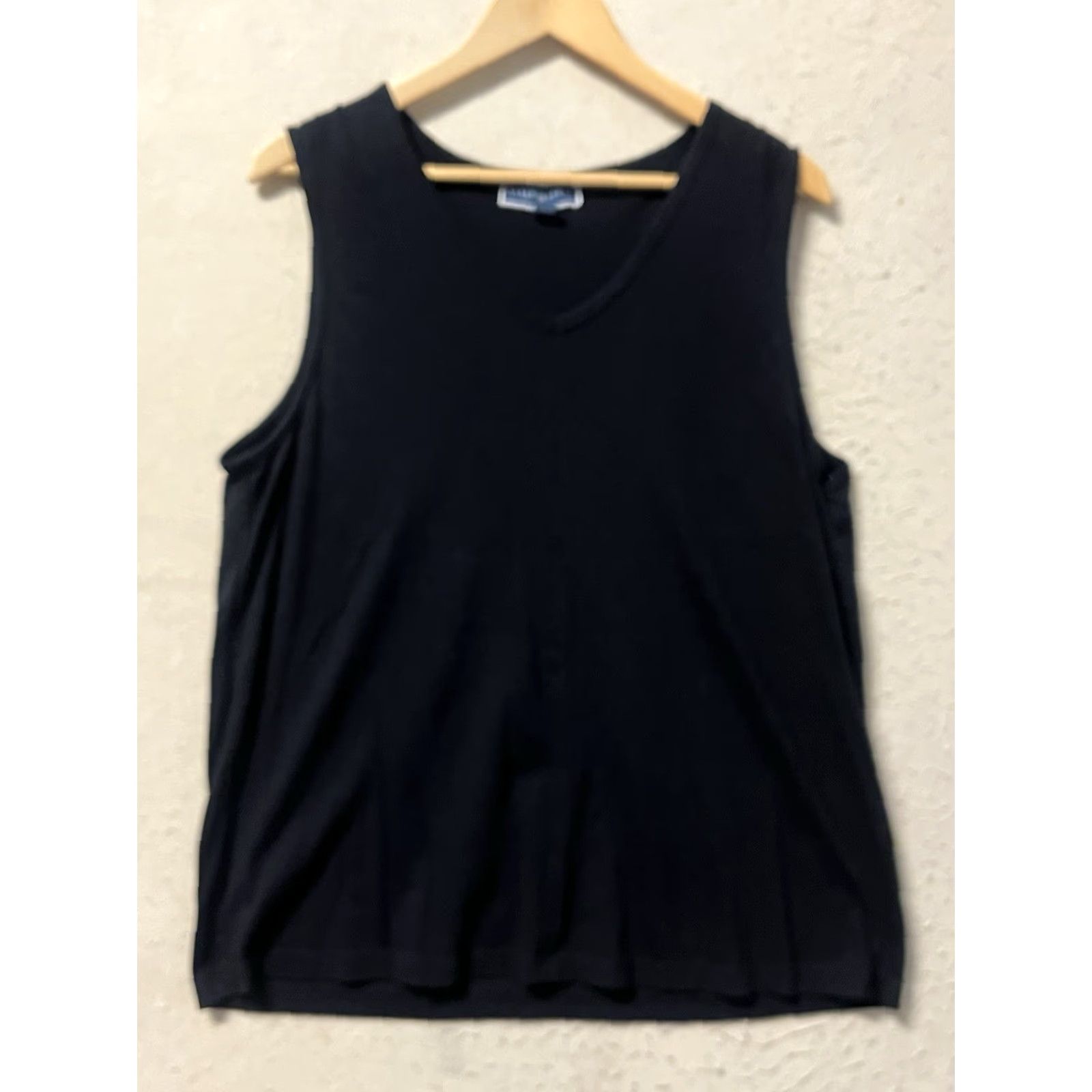 Vintage Karen Scott Tank Women's XL Black Shirt Size XL / US 12-14 / IT 48-50 - 2 Thumbnail