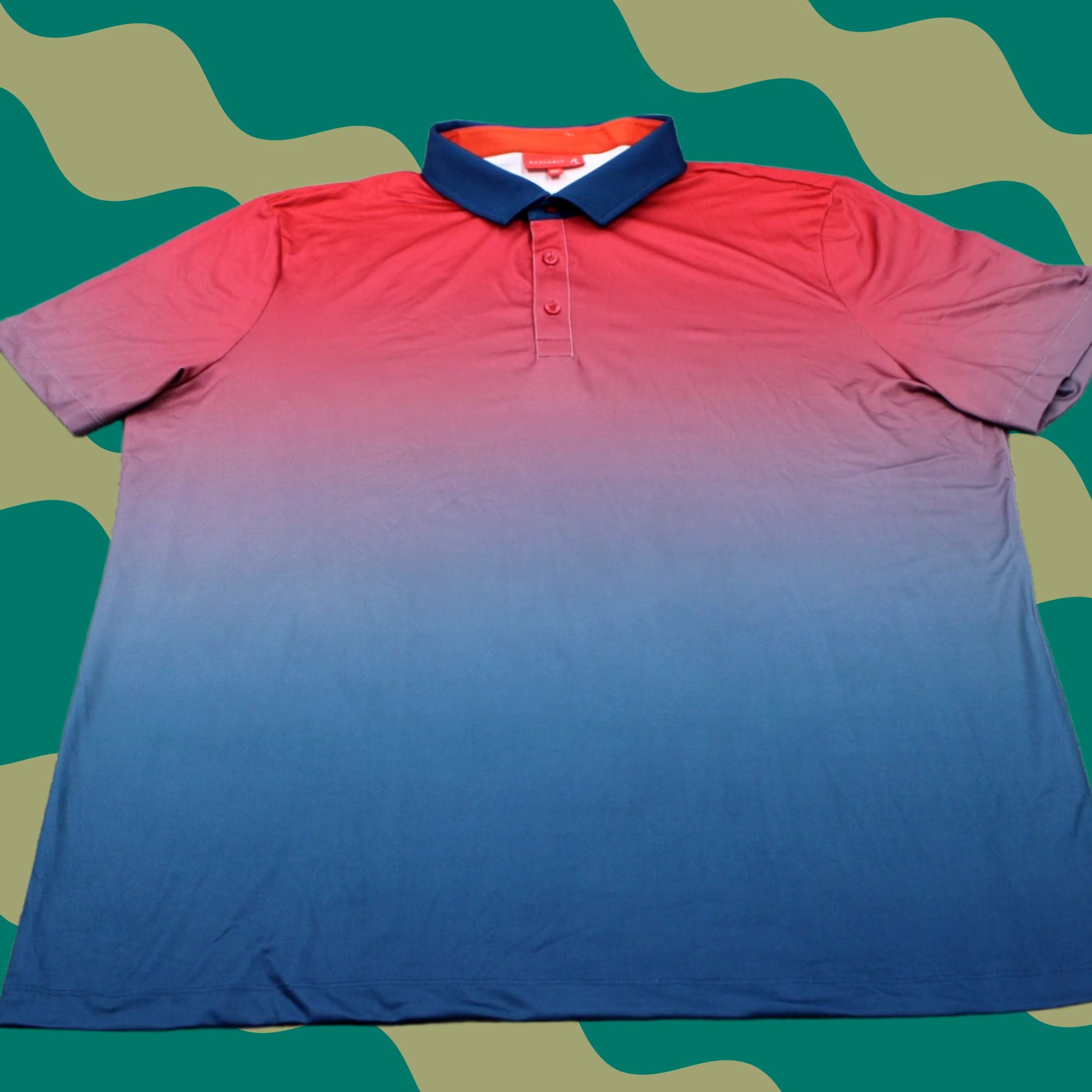 Vintage Redvanly Polo Shirt Mens 2XL Red/Blue Short Sleeve Polo 2 Tone Stretch Regular Fit Casual Outdoor Sports Men Size US XXL / EU 58 / 5 - 1 Thumbnail