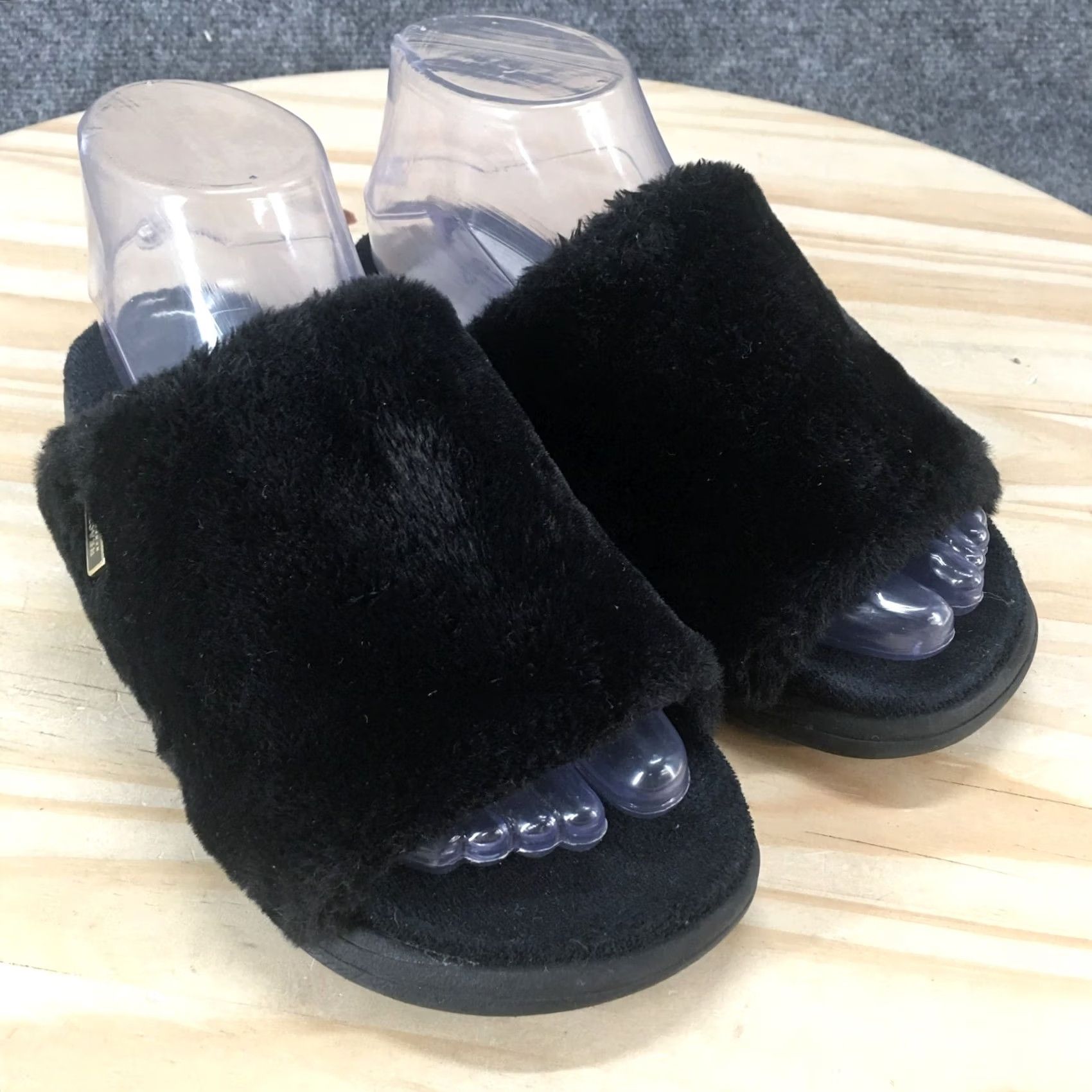 Kenneth Cole Kenneth Cole Reaction Sandals Womens 5.5 Slide Black Fur Slip On Open Toe Casual Size US 6 / IT 36 - 3 Thumbnail
