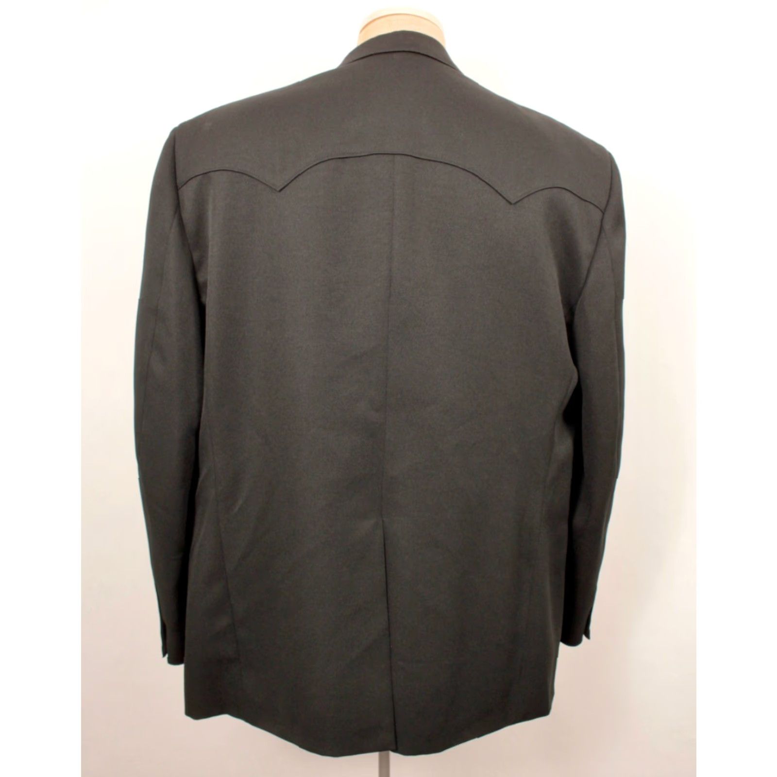 Vintage VINTAGE Men's VTG 80s 2 PC Western Style Black Leisure Suit Sz 52 R 1980s Polyester Size 52R - 4 Thumbnail