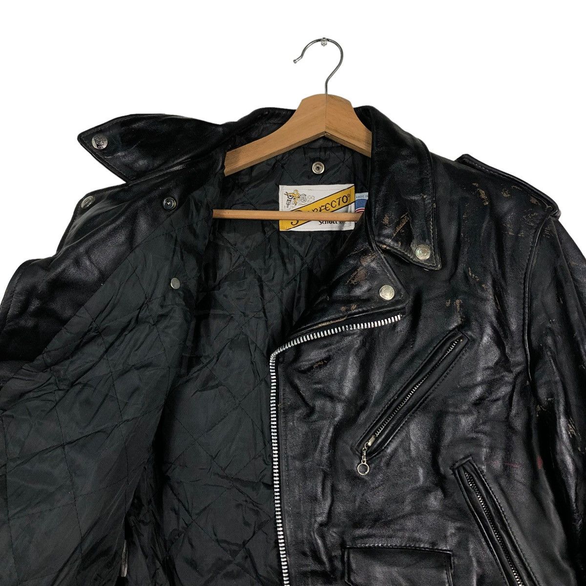 Schott ☄️VINTAGE SCHOTT PERFECTO DOUBLE BREAST BIKER JACKET Size US M / EU 48-50 / 2 - 7 Thumbnail